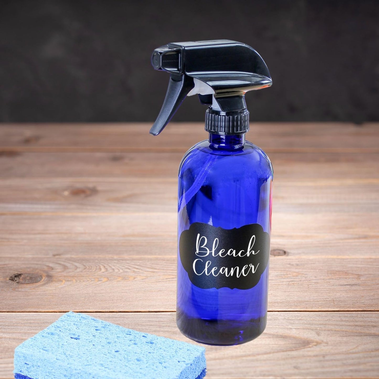 Cornucopia Brands 16oz Cobalt Blue PLASTIC Spray Bottles w/Heavy Duty Mist & Stream Sprayers and