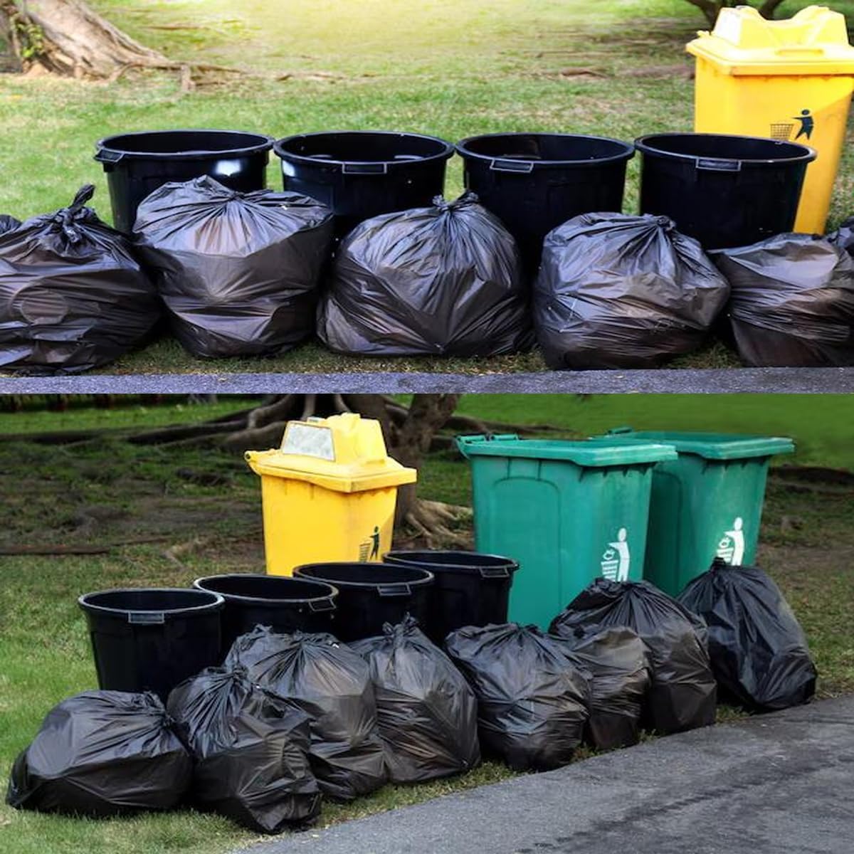 40-45 Gallon Lawn & Leaf Trash Bags, 125 Count Bulk, Black Garbage bags, Multi-purpose Trash Can