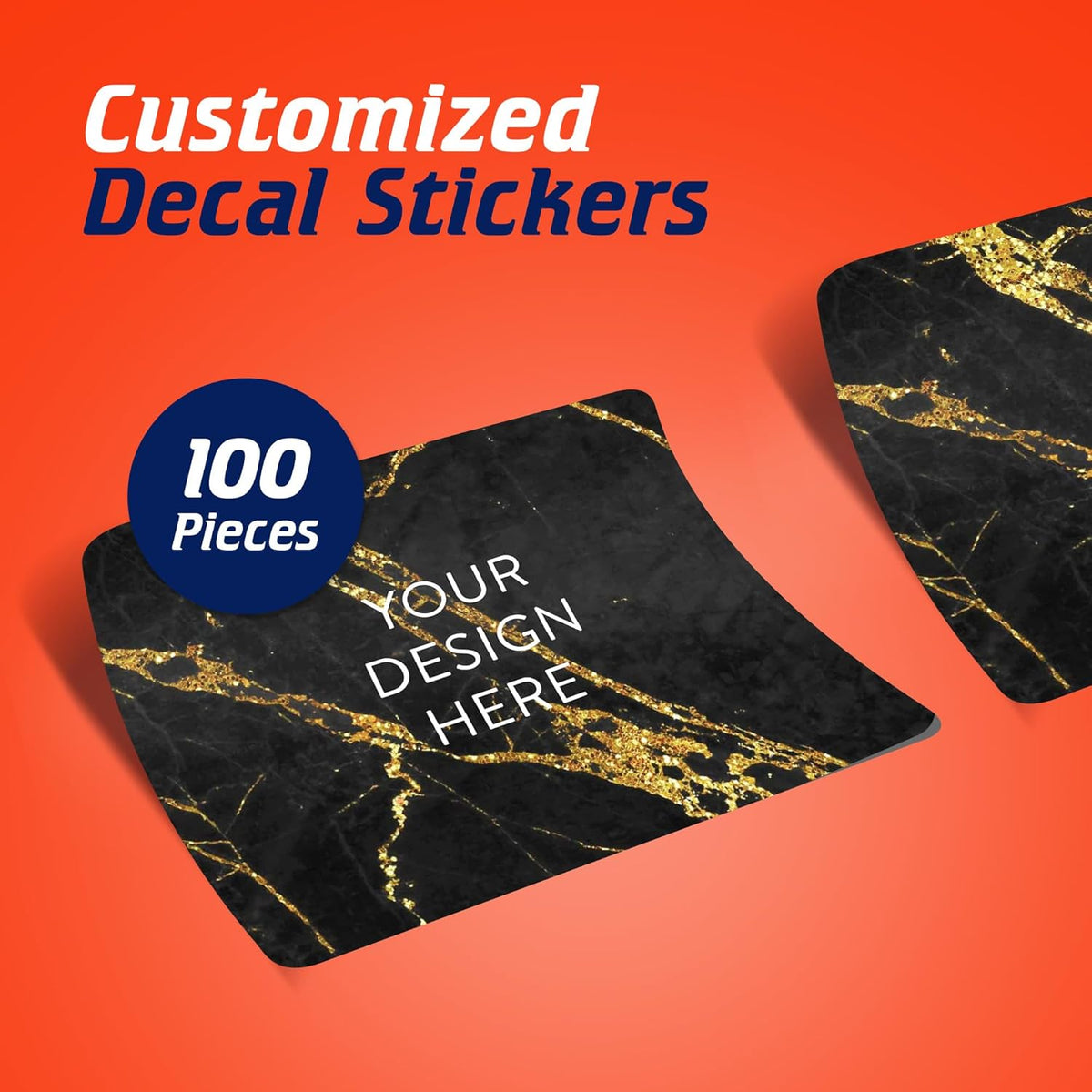 100 Custom Vinyl Stickers - Upload Your own Image, Text, Design, Logo - Personalized Logo Labels