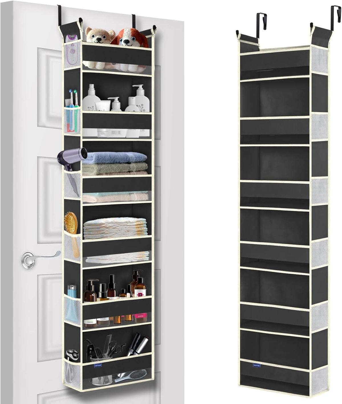 Over The Door Hanging Organizer 6-Shelves and 12 Side Pockets, Over The Door Storage Organizer
