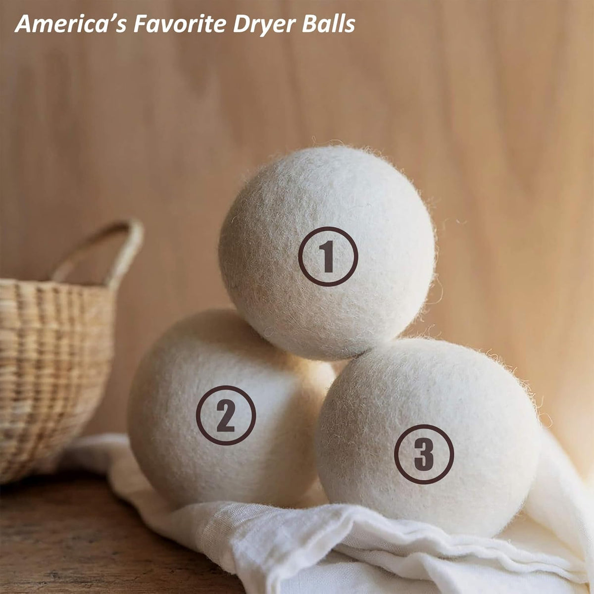 Sheep Wool Dryer Balls 6 Pack XXL(3.1") Premium Natural Fabric Softener, Reusable Laundry Dryer