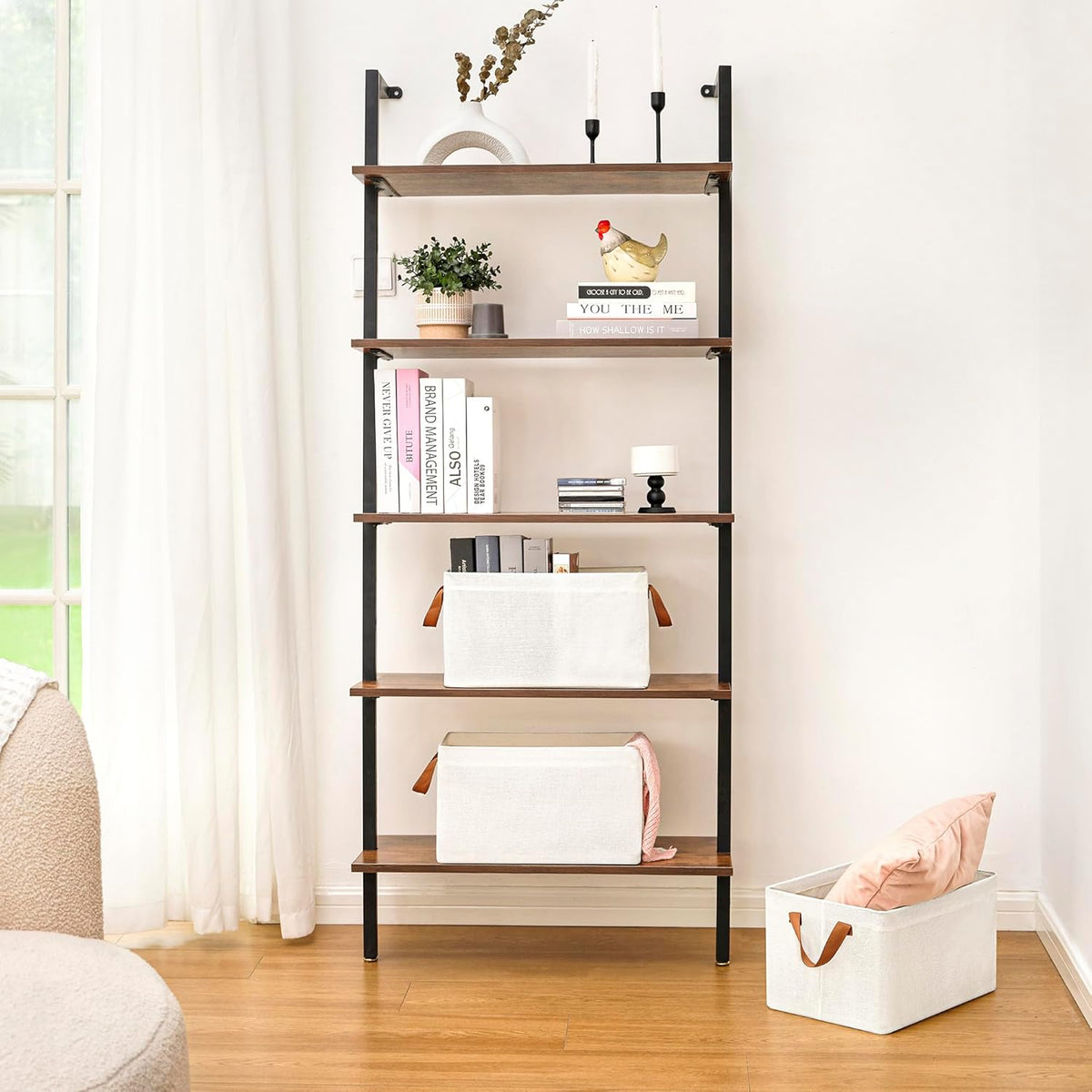 GRANNY SAYS Closet Storage Baskets, Collapsible Fabric Storage Bins with Metal Frame, Clothes