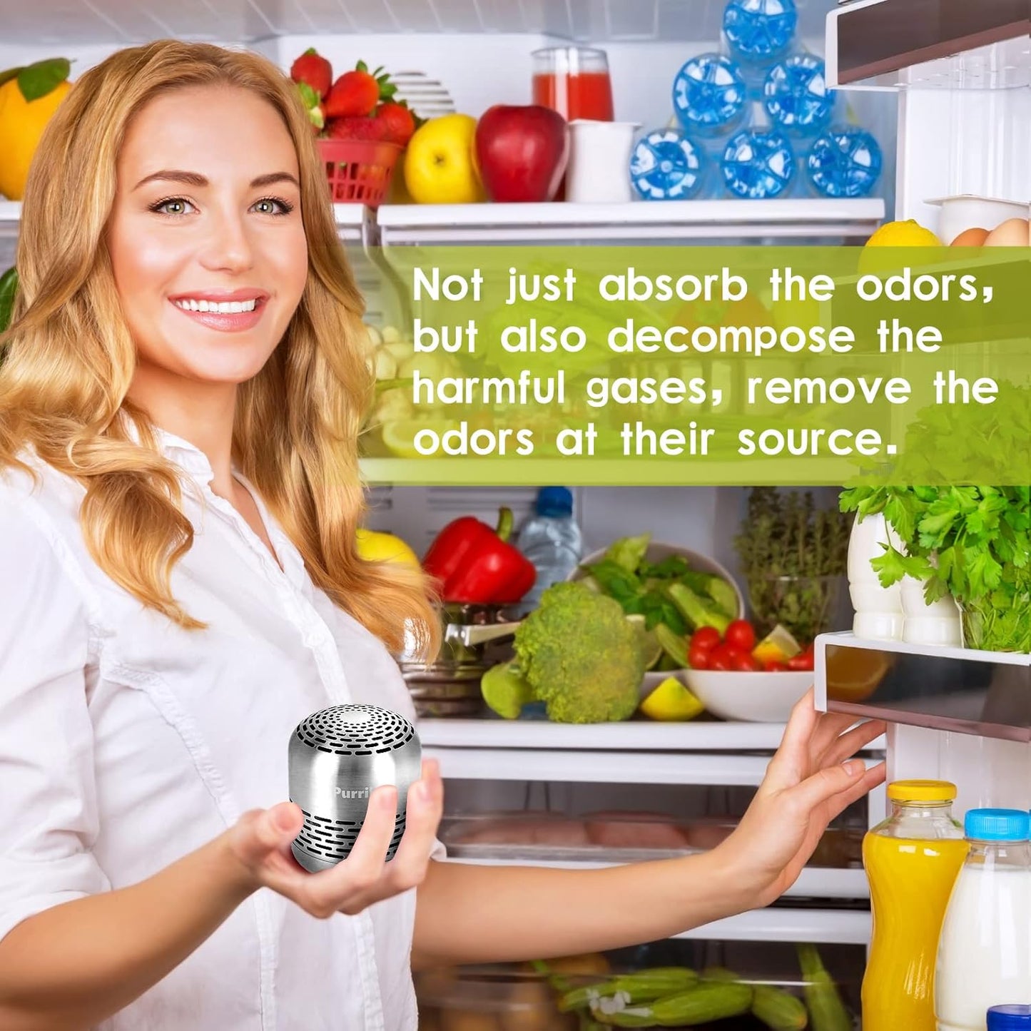 Purriko Refrigerator Deodorizer,Lasts up to 10 Years,Refrigerator Odor Eliminator,Fridge
