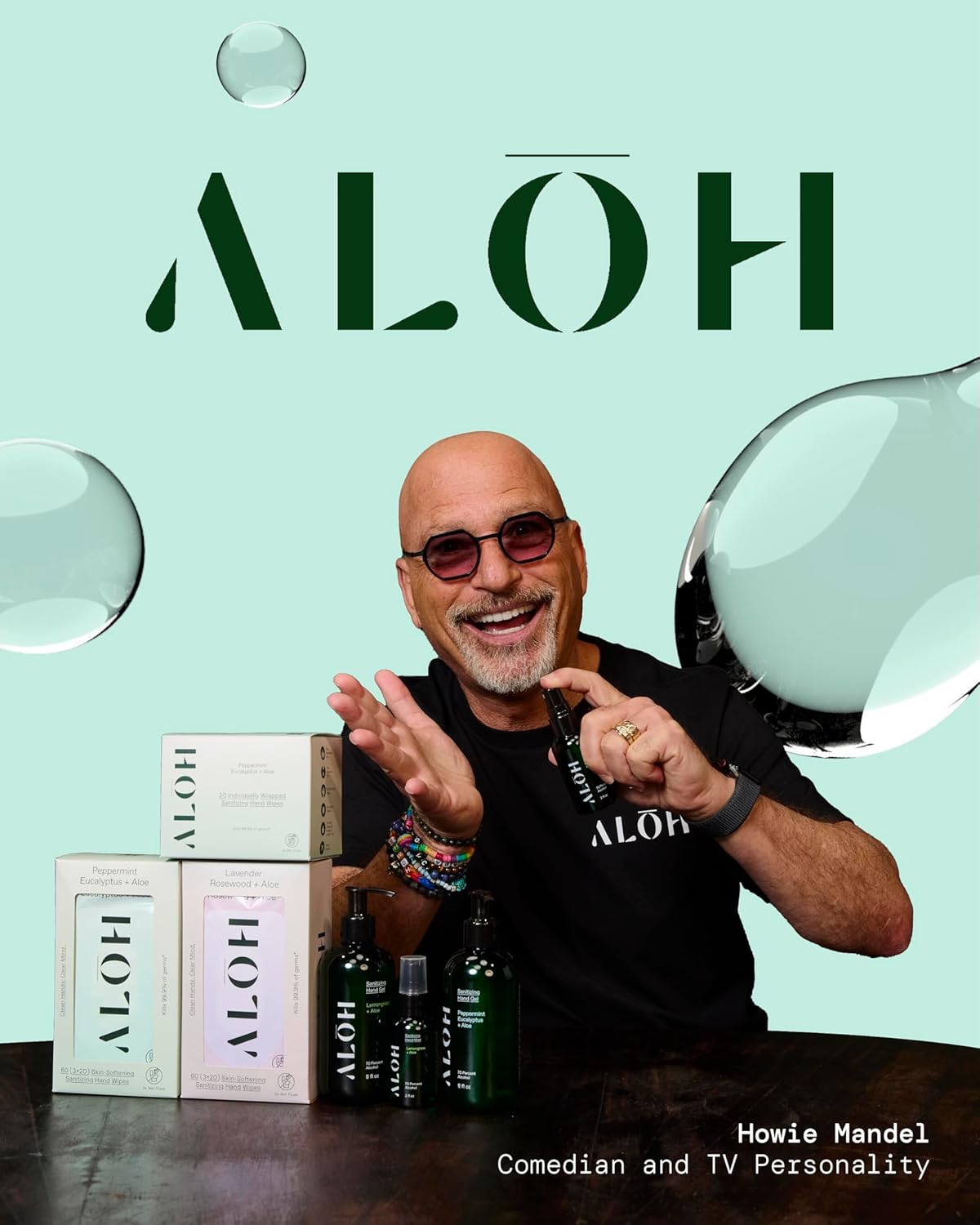 ALŌH Sanitizing Hand Gel 2-pack | Peppermint Eucalyptus + Aloe | 70% Alcohol Hydrating Hand