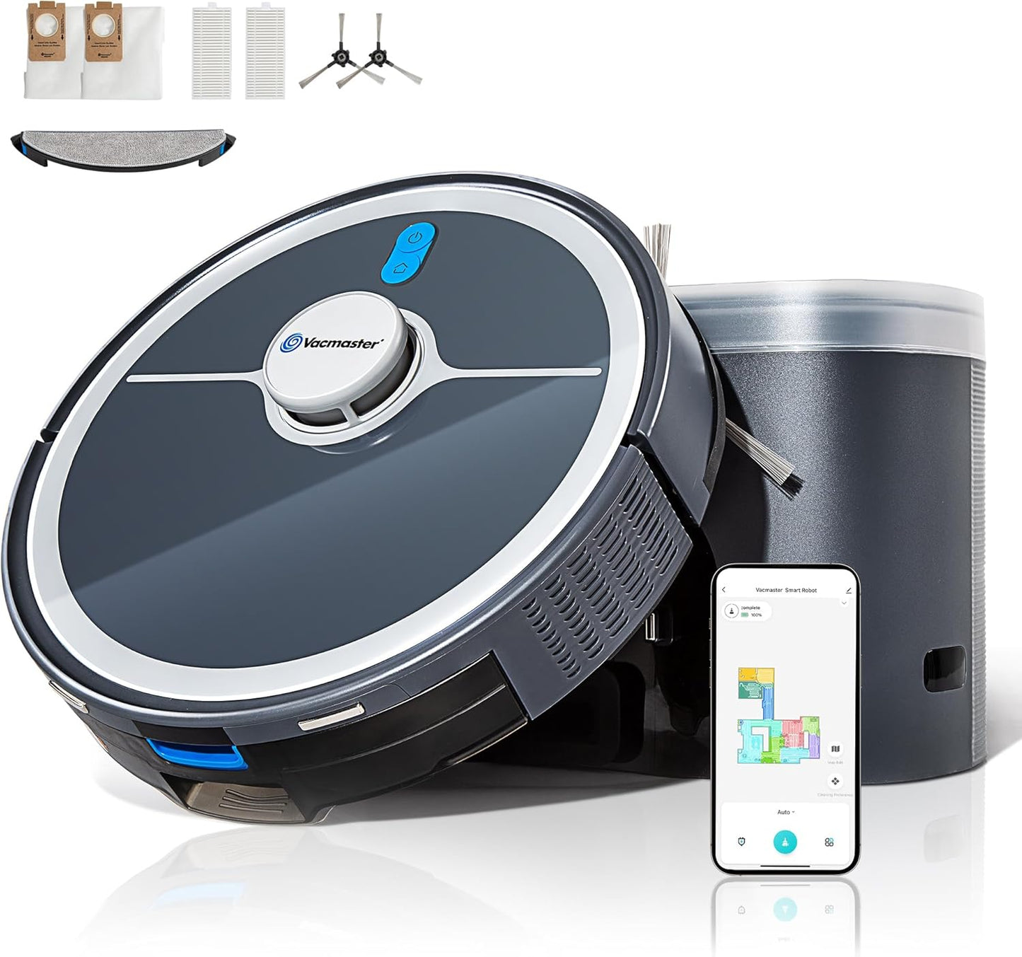 Vacmaster V10i 3-in-1 Robot Vacuum and Mop Combo with Self-Empty Station for 45 Days, LiDAR