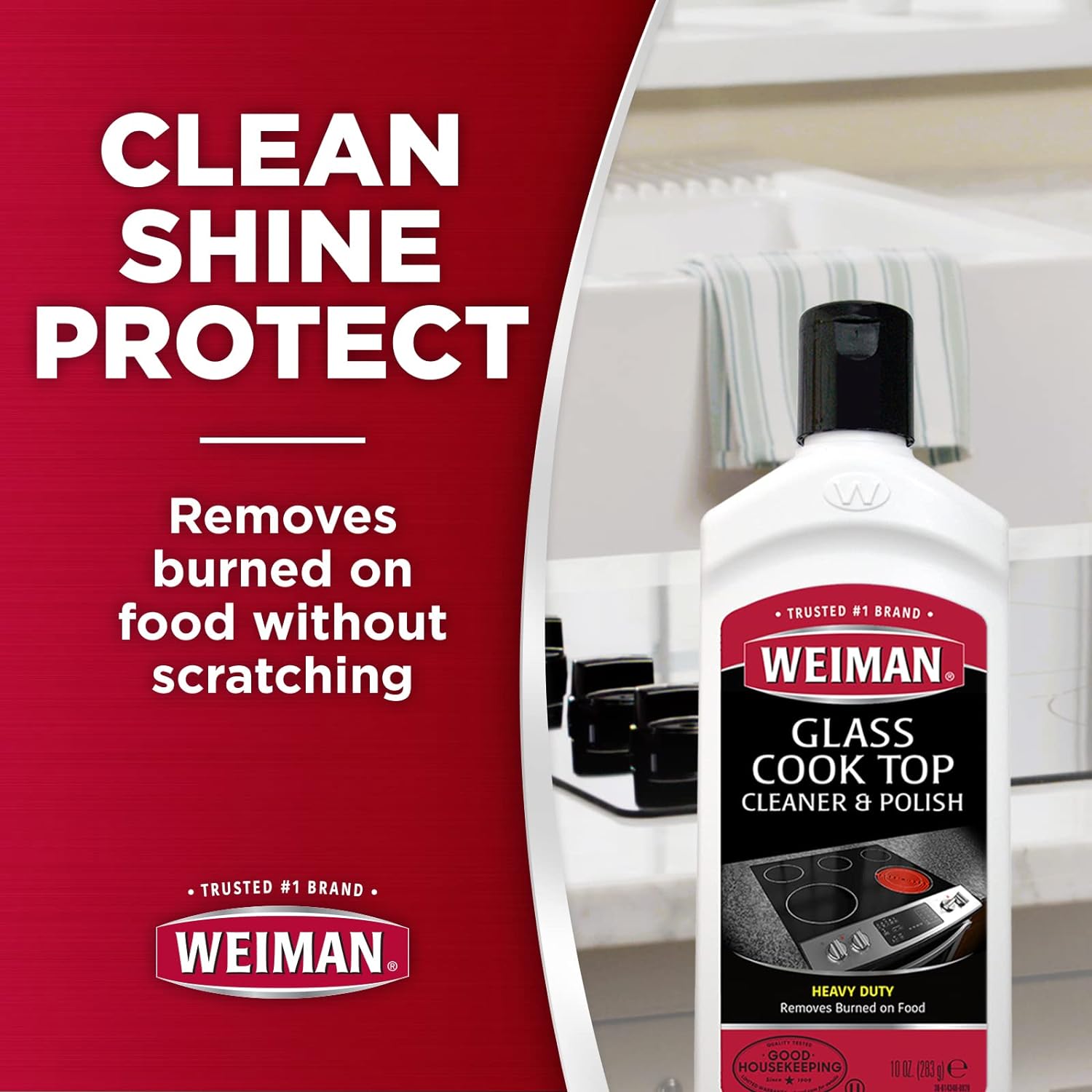 Weiman Ceramic and Glass Cooktop - 10 Ounce - Stove Top Daily Cleaner Kit - 12 Ounce - Glass