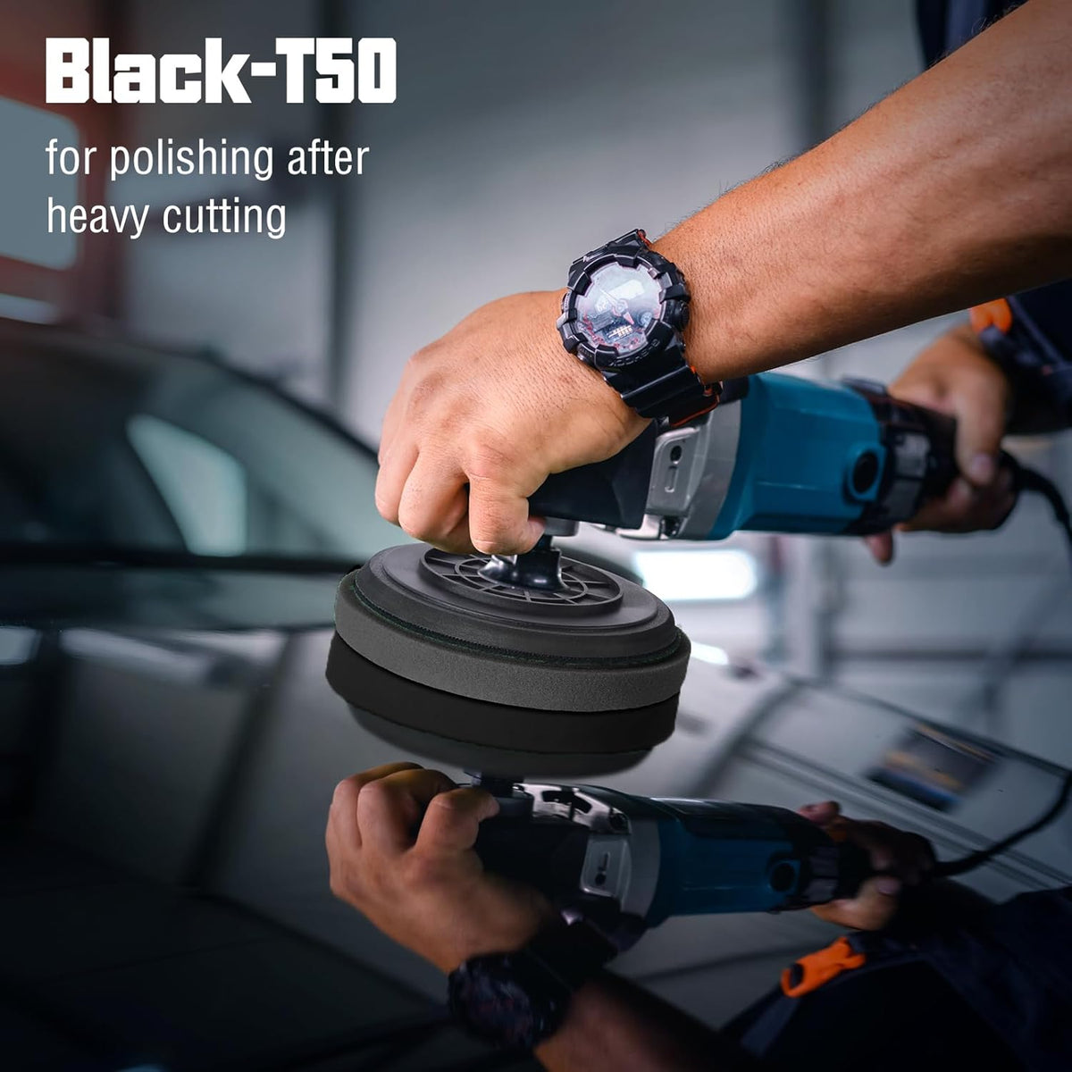 6 Inch Buffing Polishing Pads - 3Pcs Black Light Cut Pad - 6.5 Inch Face for 6 Inch 150mm Backing