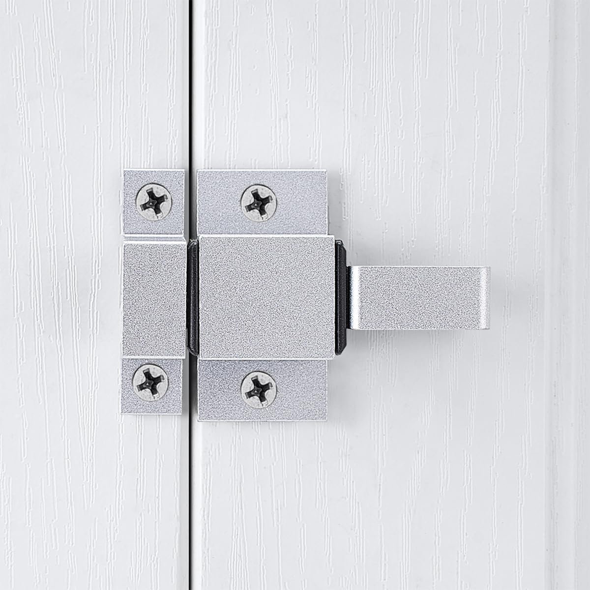 2 Packs Self-Closing Gate Latches, Silver Spring Door Lock, Aluminum Alloy Security Latch for