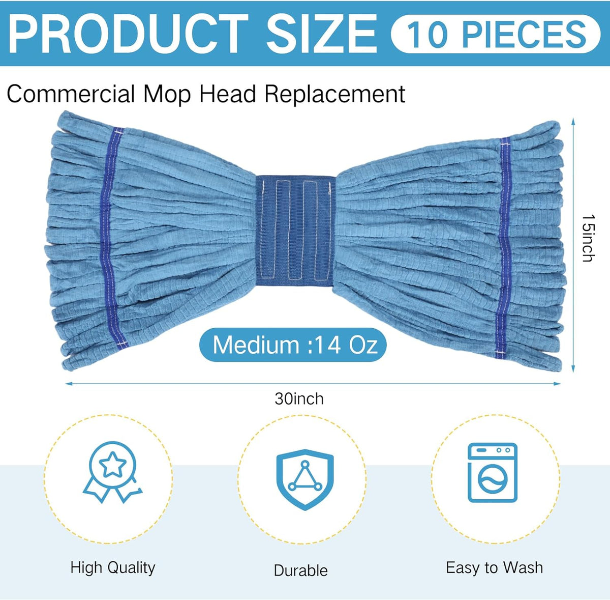 Lallisa 10 Pcs Commercial Mop Head Replacement Tube Microfiber Mop Heads for Floor Cleaning