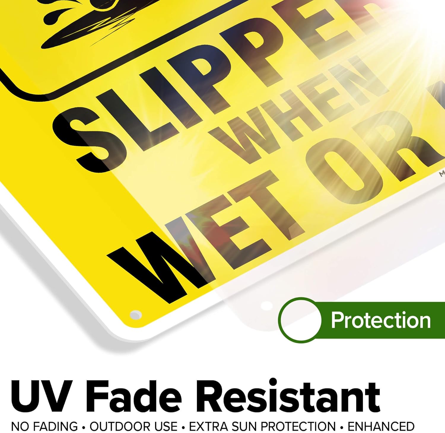Caution Slippery When Wet Sign or ICY Sign, 10"x14" Polyethylene, Fade Resistance, Indoor/Outdoor