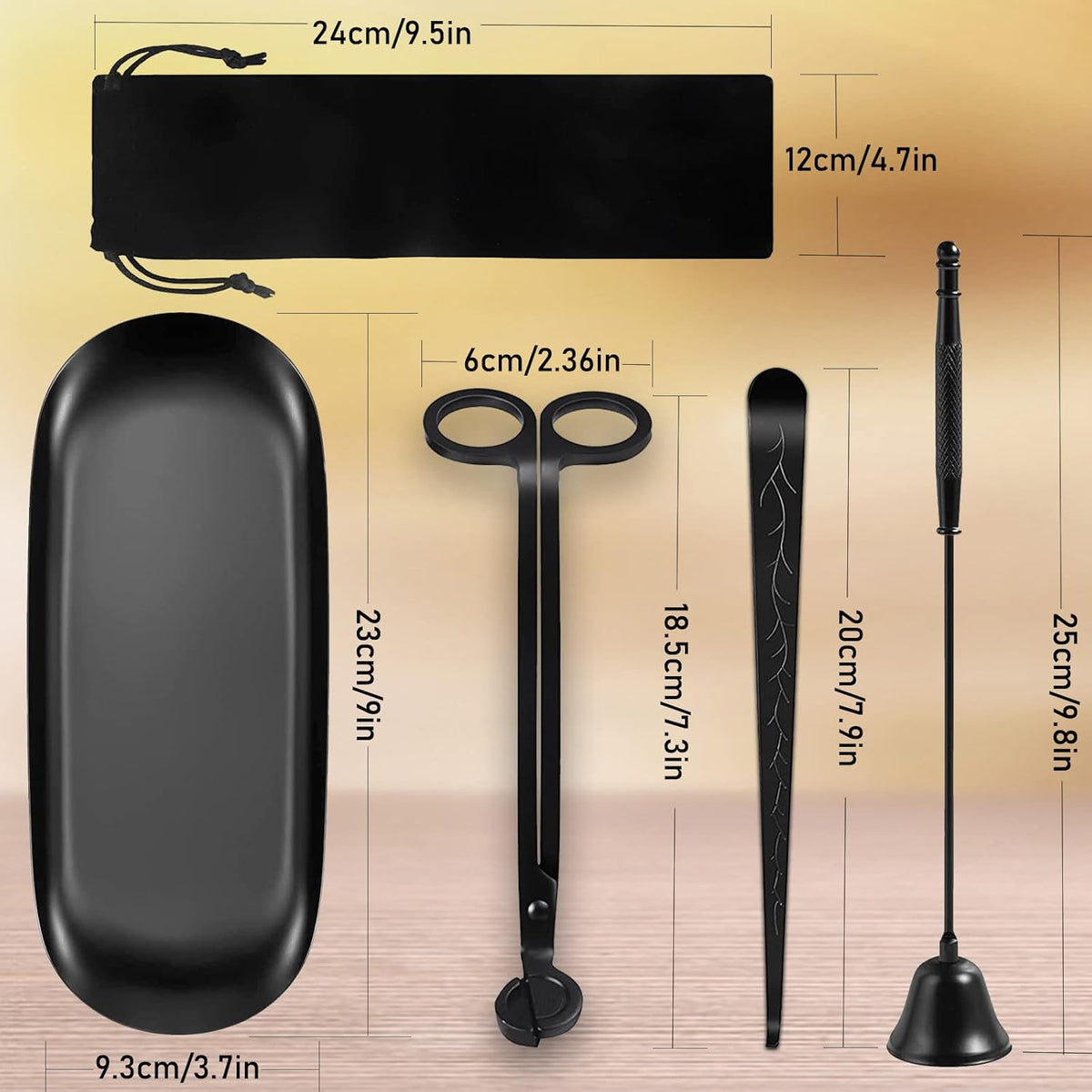 5IN1 Candle Accessory Set, Candle Wick Trimmer Cutter, Candle Snuffer & Candle Wick Dipper,Electric