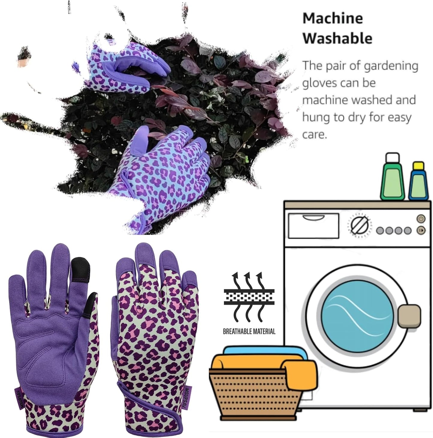 Thorn Proof&Puncture Resistant Gardening Gloves with Grip,Garden Gloves for Women, Leather Work