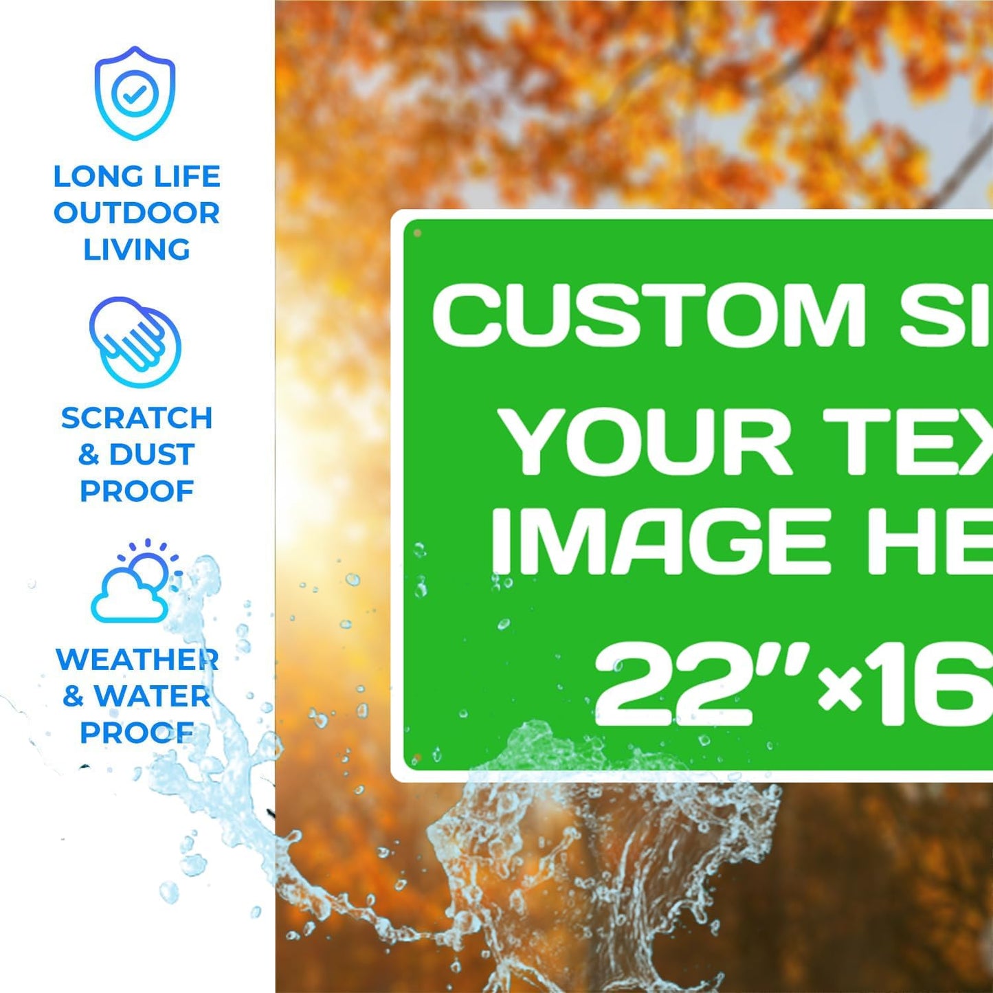 Custom Street Sign,Aluminum Weatherproof Metal Sign Multiple Sizes Custom Personalized Text And