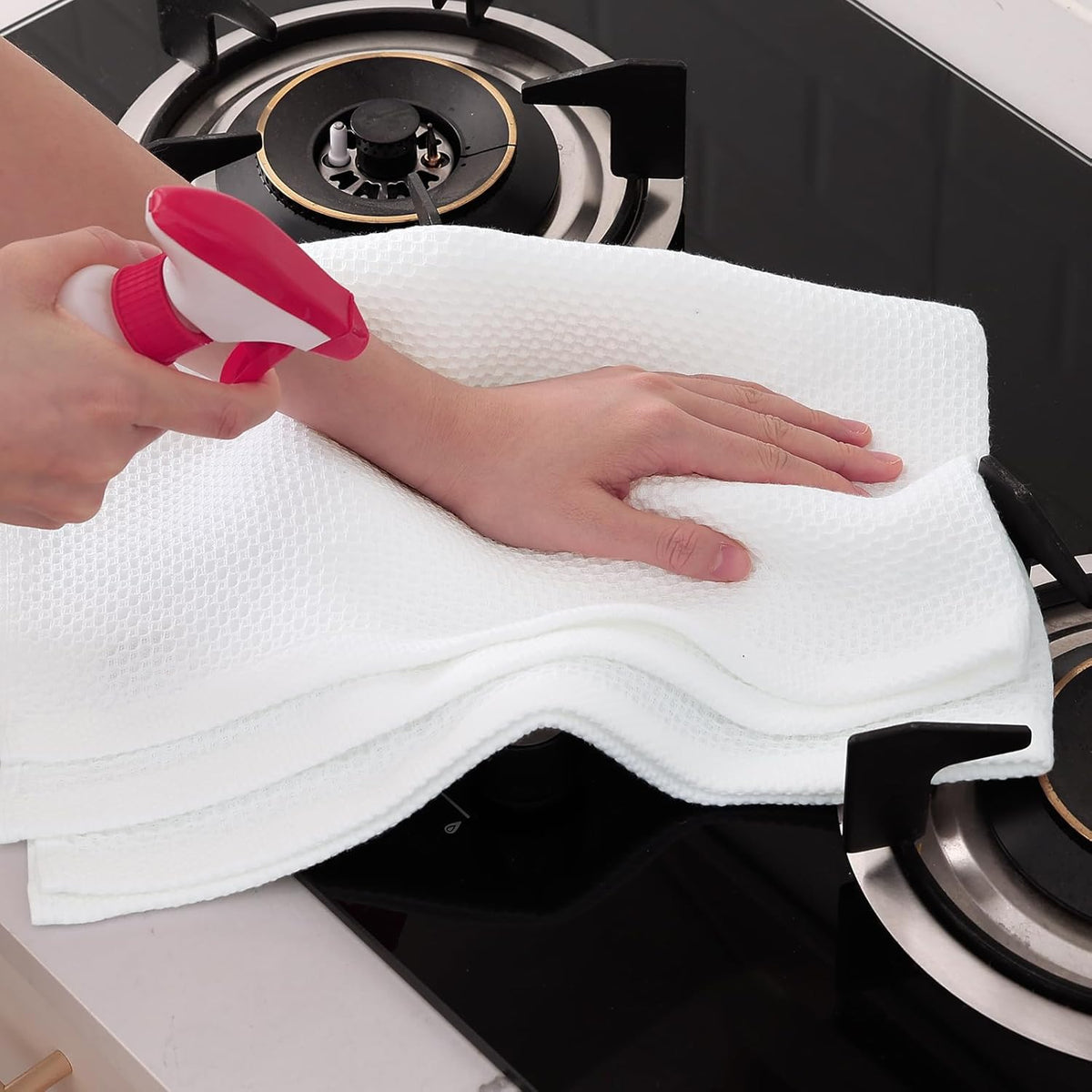 Homaxy 100% Cotton Oversized Waffle Weave Kitchen Dish Towels, Ultra Soft Absorbent Quick Drying