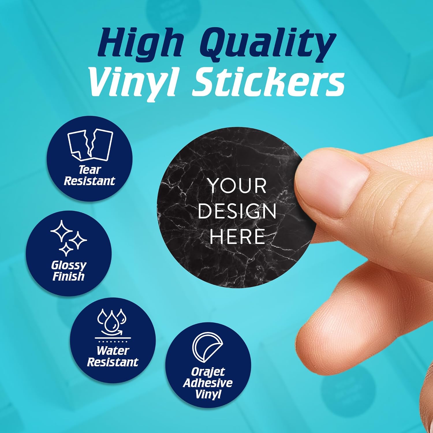 100 Custom Vinyl Stickers - Upload Your own Image, Text, Design, Logo - Personalized Logo Labels