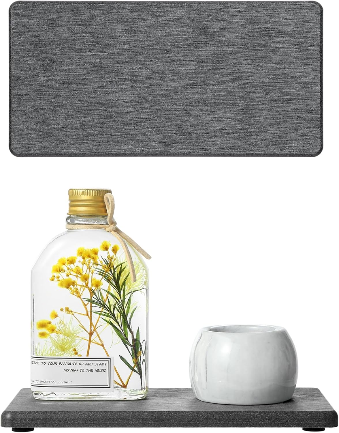 2PCS 7" x 3.5" Water Absorbing Bathroom Sink Vanity Trays, Diatomite Stone Quick Drying Mat for