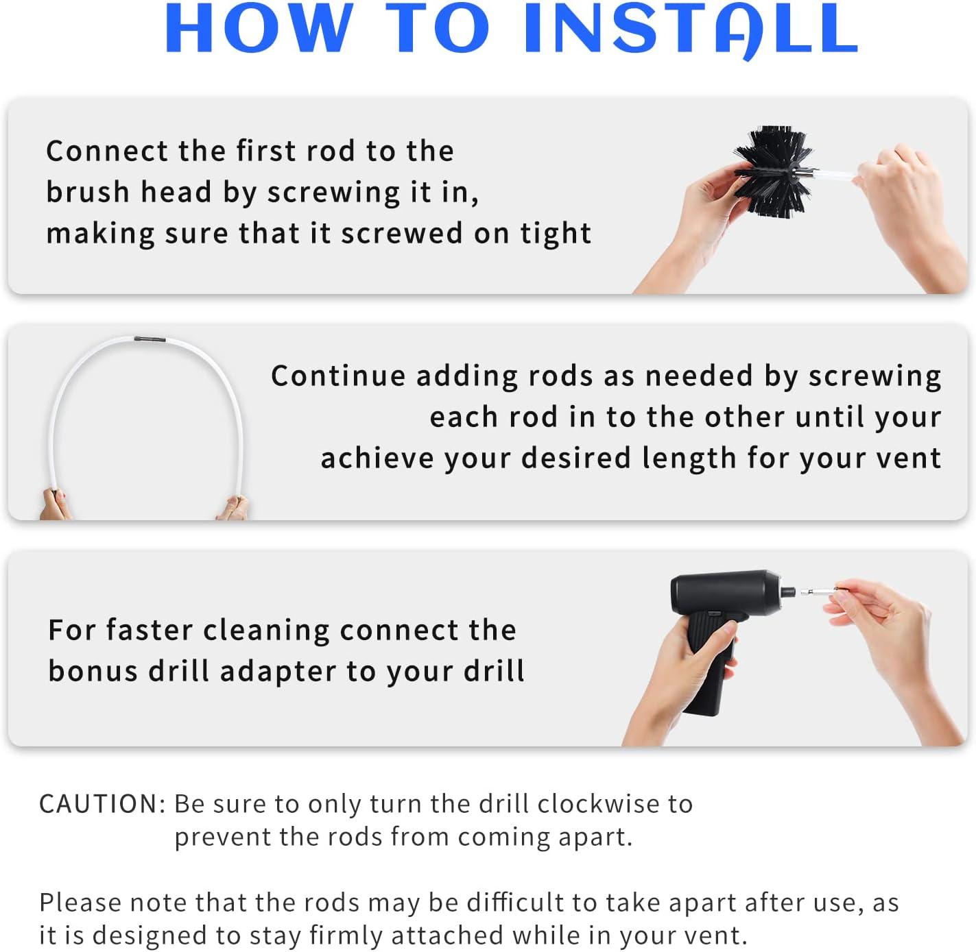 HOKLNUSE Dryer Vent Cleaner Kit Chimney Sweep Cleaning Tools Pellet Stove Cleaner Kit Air Dryer
