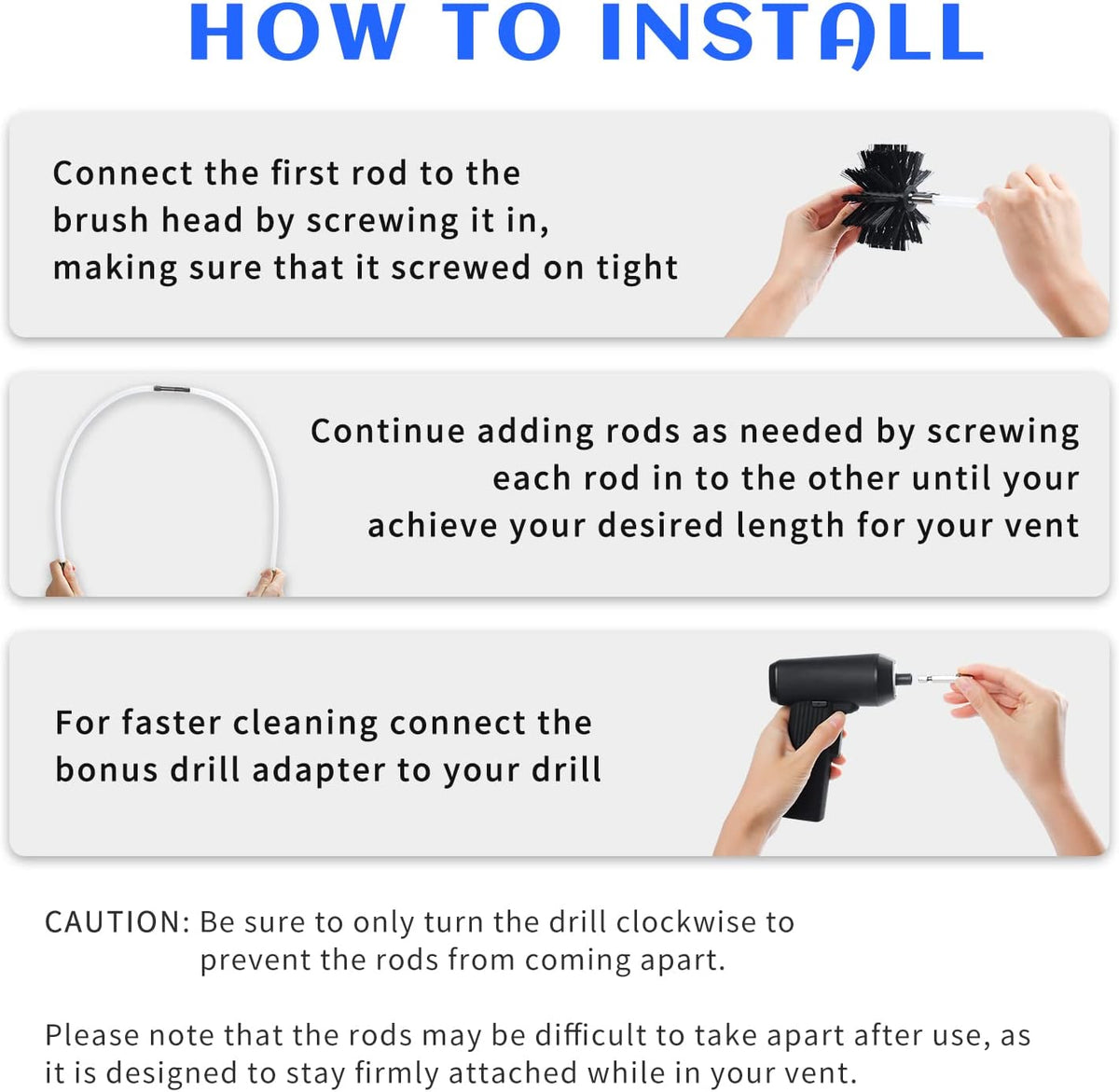 HOKLNUSE Dryer Vent Cleaner Kit Chimney Sweep Cleaning Tools Pellet Stove Cleaner Kit Air Dryer