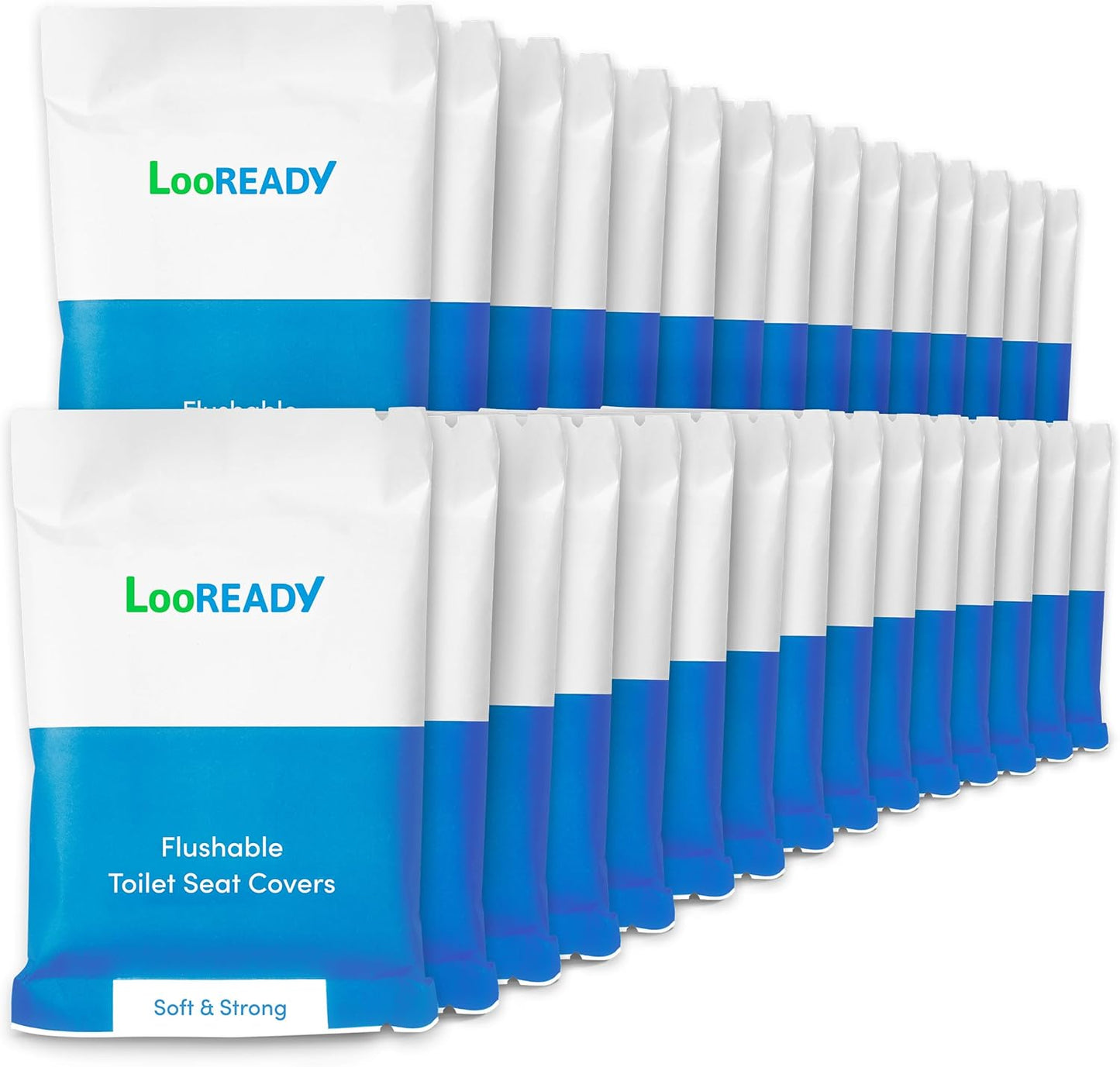Toilet Seat Covers Disposable Flushable - Extra Thick & Large (18x22") - Individually Wrapped