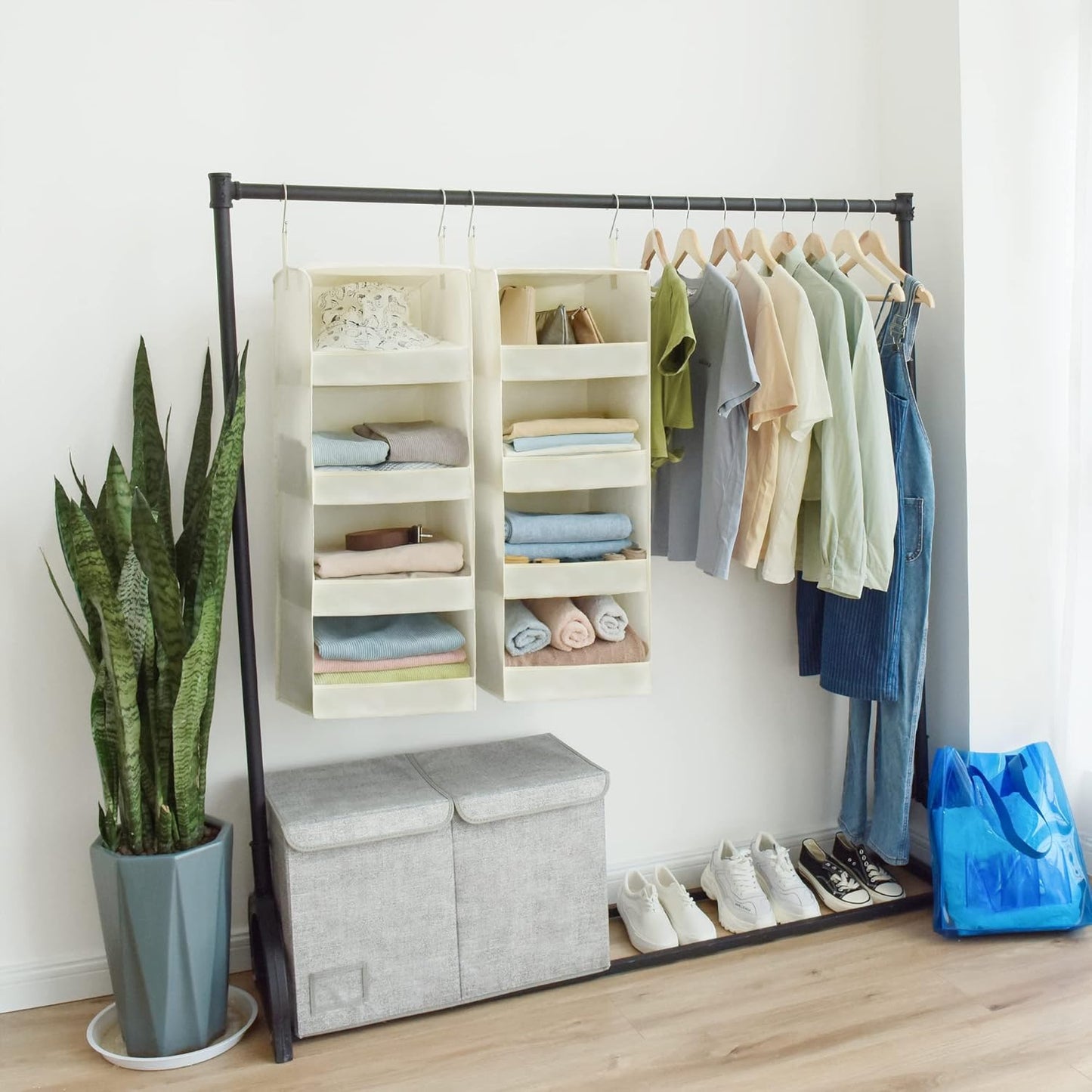 GRANNY SAYS 4-Shelf Hanging Organizer, Closet Hanging Shelves, Space Saver for Bedroom & Living