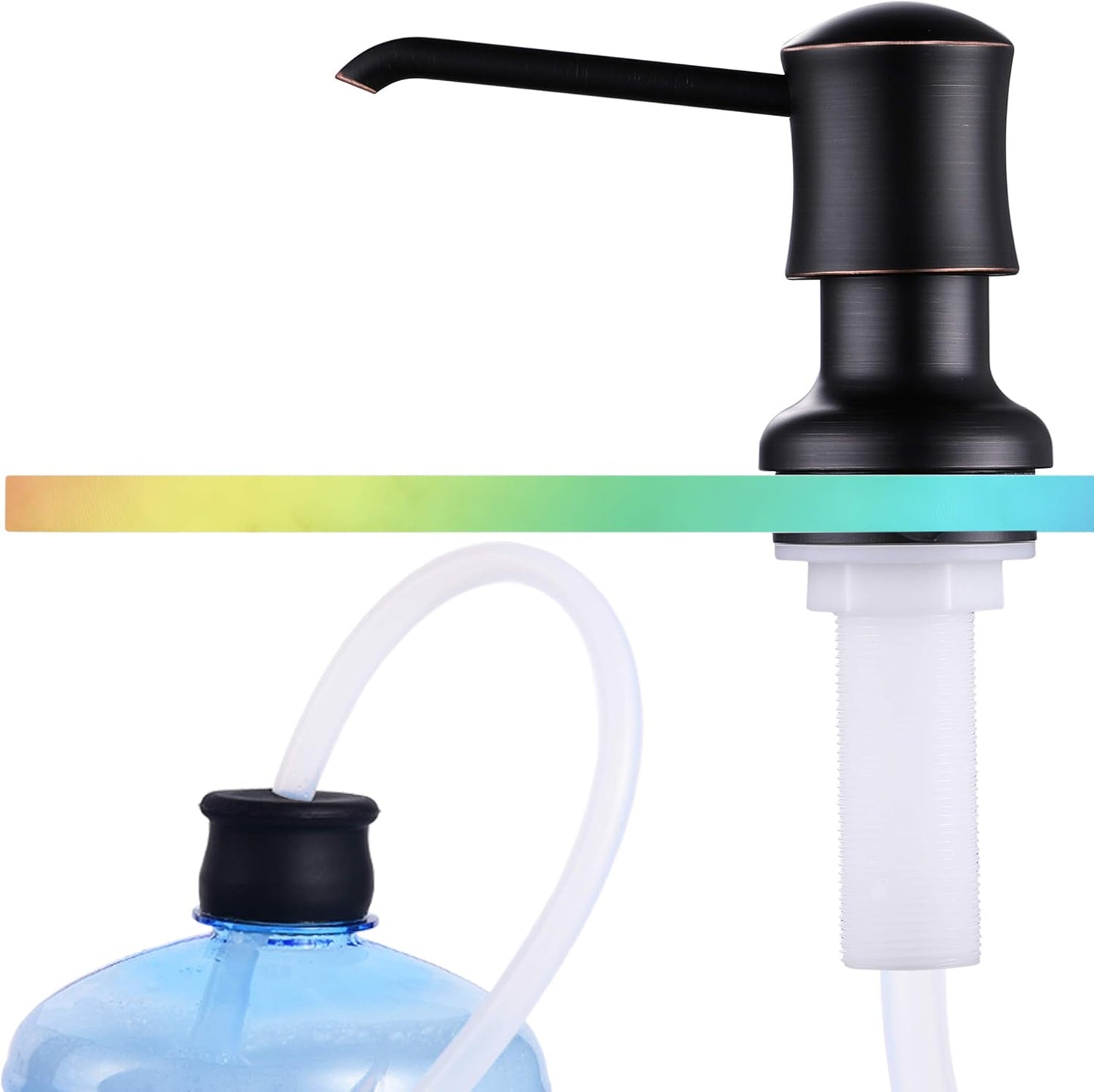 Sink Soap Dispenser for Kitchen Sink Oli Rubbed Bronze Upgrade with 40" Silicone Extension Tube