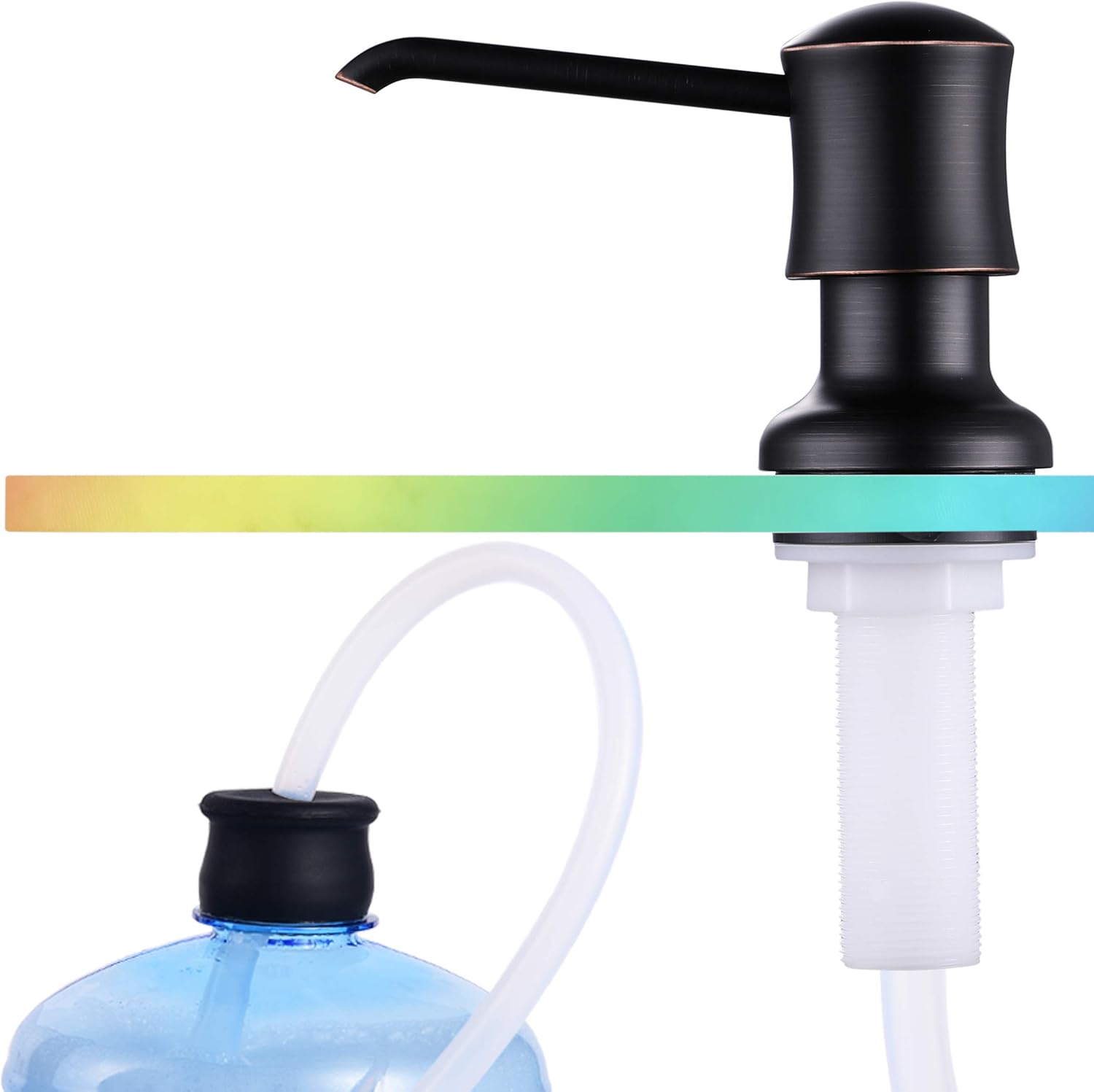 Sink Soap Dispenser for Kitchen Sink Oli Rubbed Bronze Upgrade with 40" Silicone Extension Tube