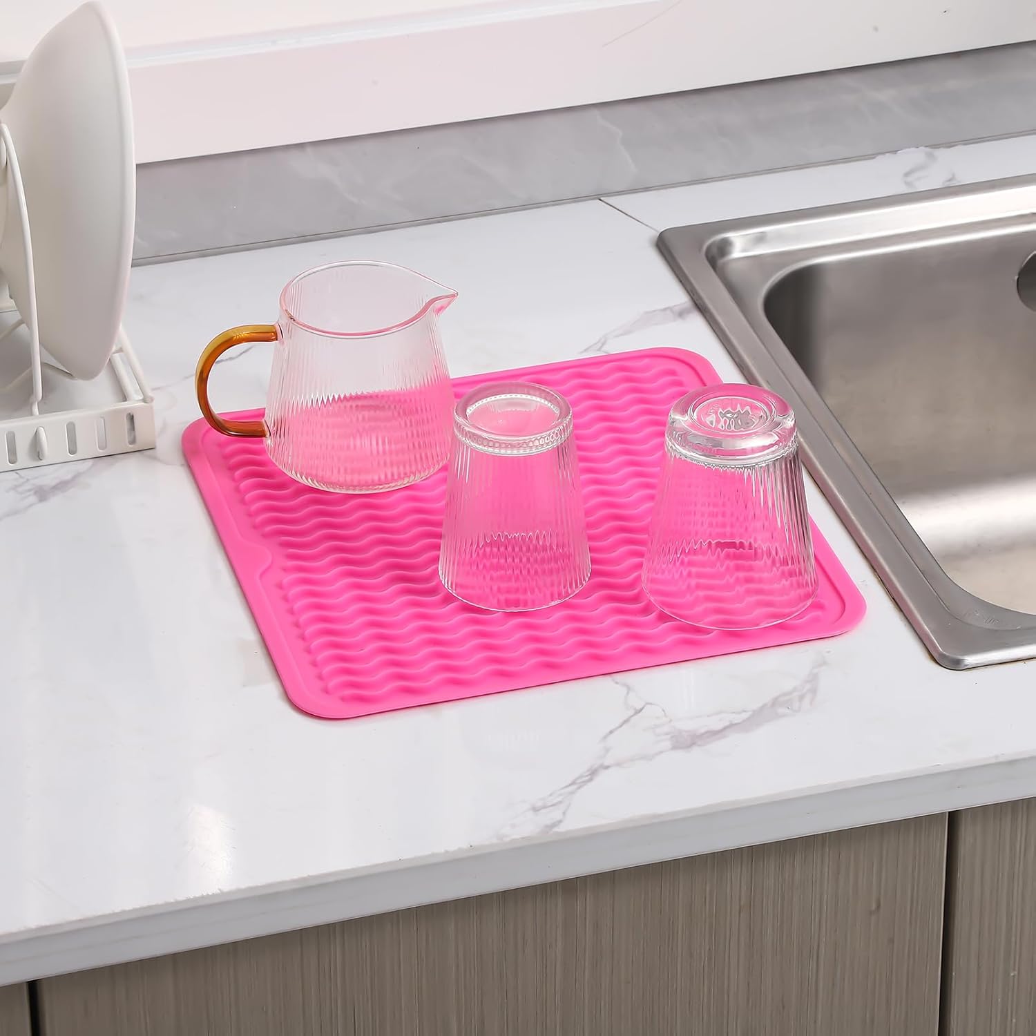 Silicone Dish Drying Mat for Multiple Usage,Easy clean,Eco-friendly,Heat-resistant Silicone Mat for