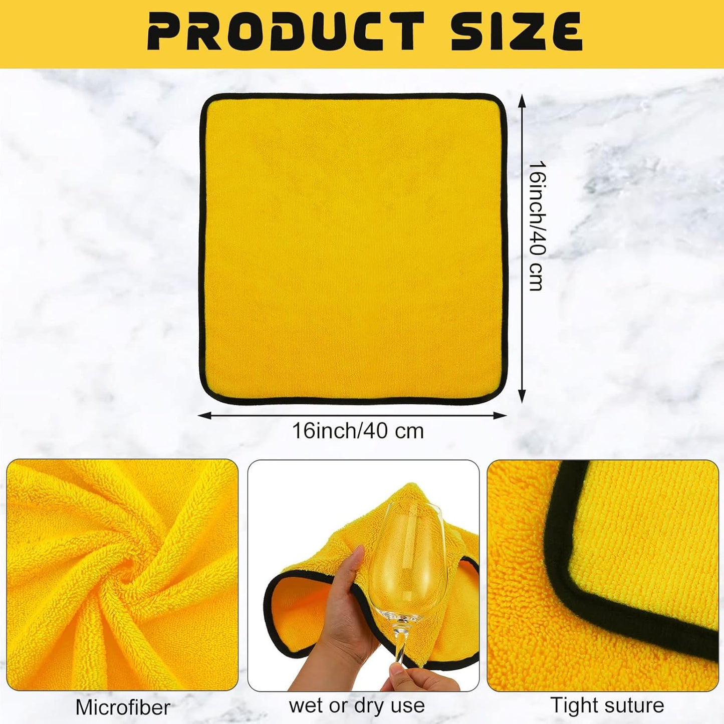 Tallew 40 Pcs Microfiber Towels 16 Inch x 16 Inch Microfiber Cloth Car Drying Towels for Cars