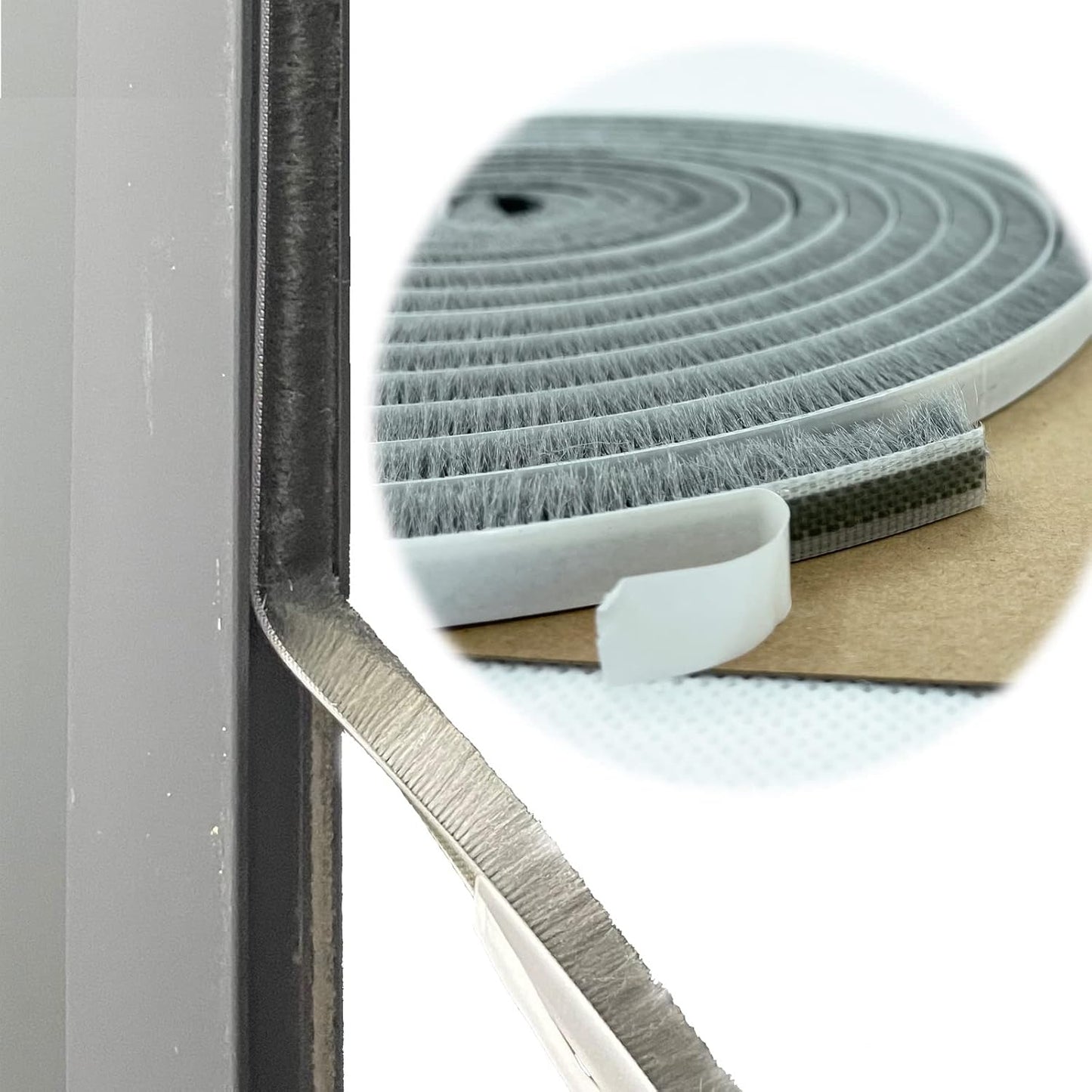Door Sealer Weather Stripping for Sliding Window Frame Seal Strip, Pile Brush Self Adhesive