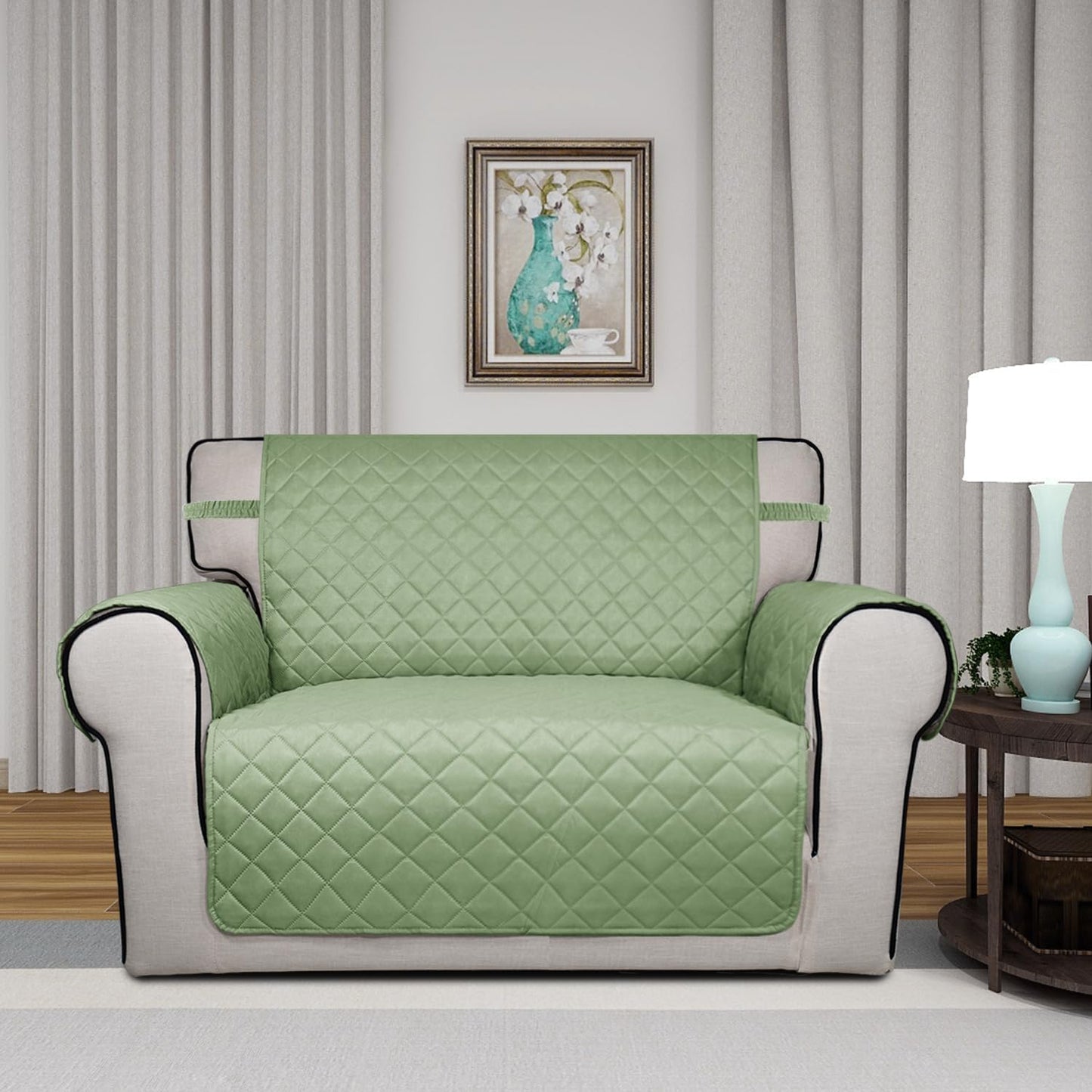 PureFit Reversible Quilted Sofa Cover, Water Resistant Slipcover Furniture Protector, Washable