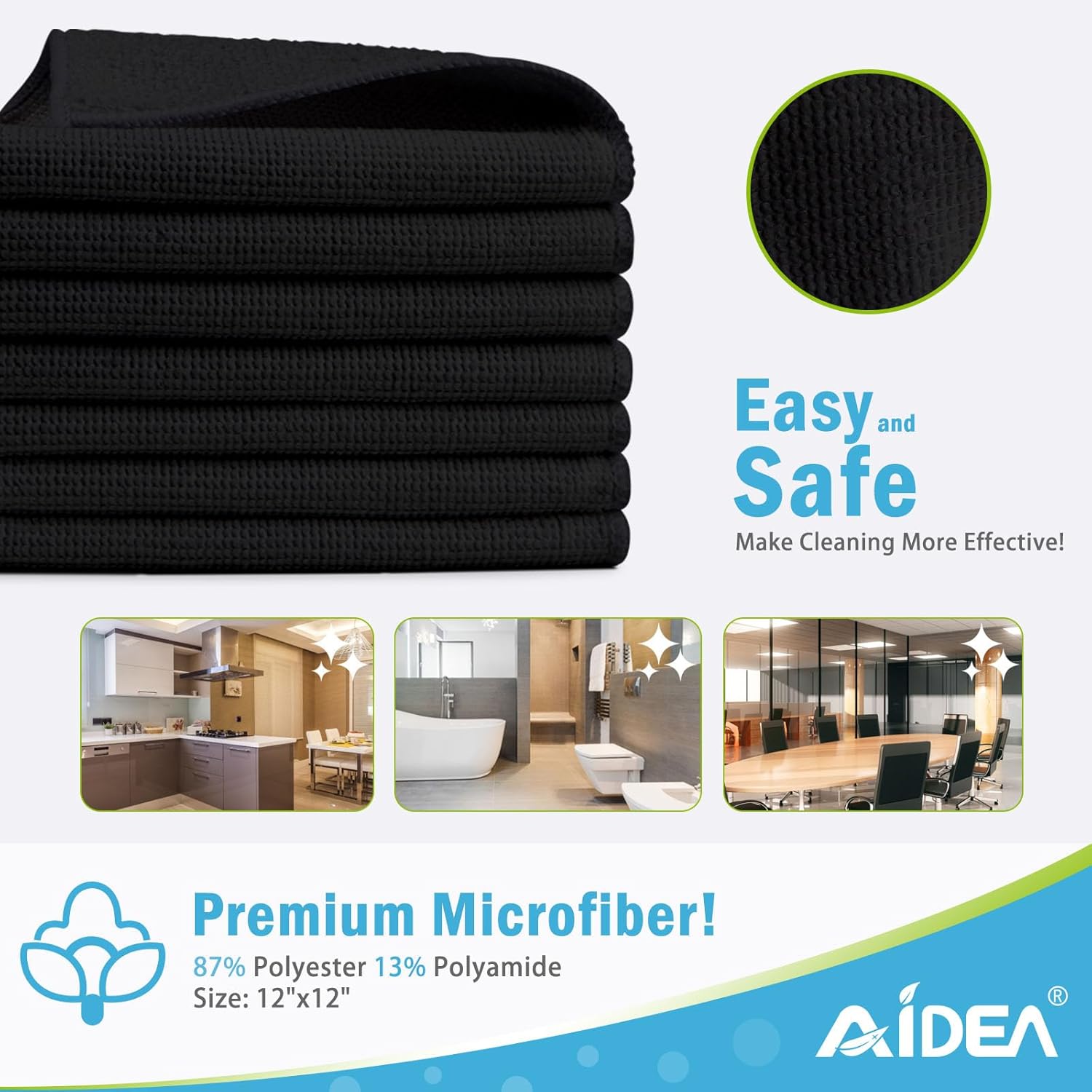 AIDEA Microfiber Cleaning Cloth-150PK, Soft Microfiber Towels for Cars, Absorbent Cleaning Rags