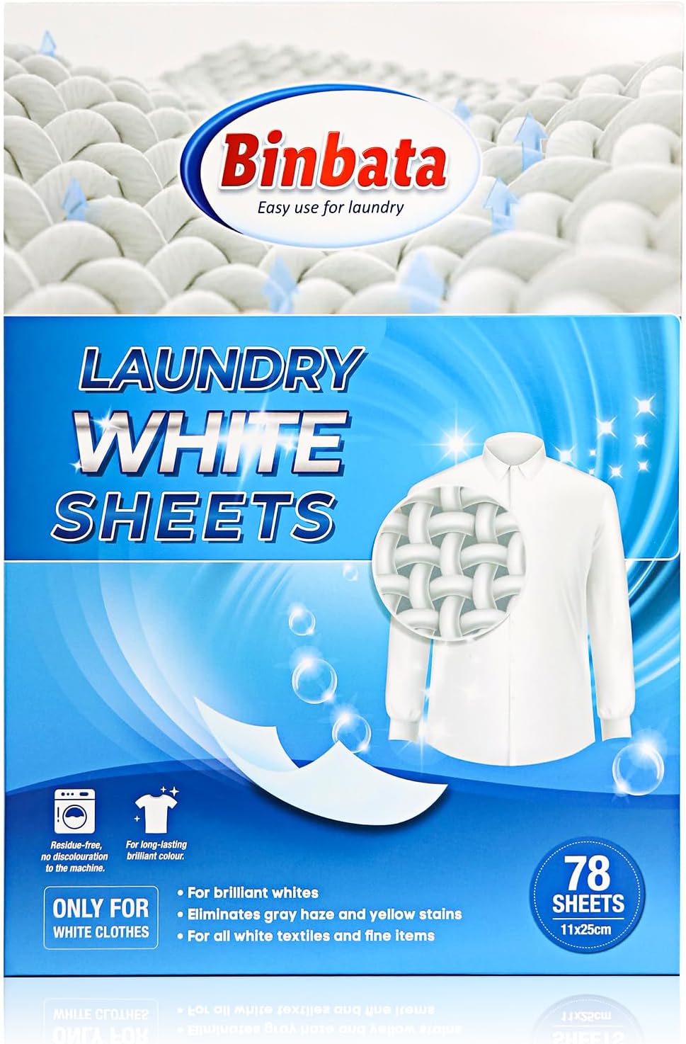 Eco Laundry Whitener Sheets 78 Count – Binbata Unscented High Concentrated Laundry Bleach