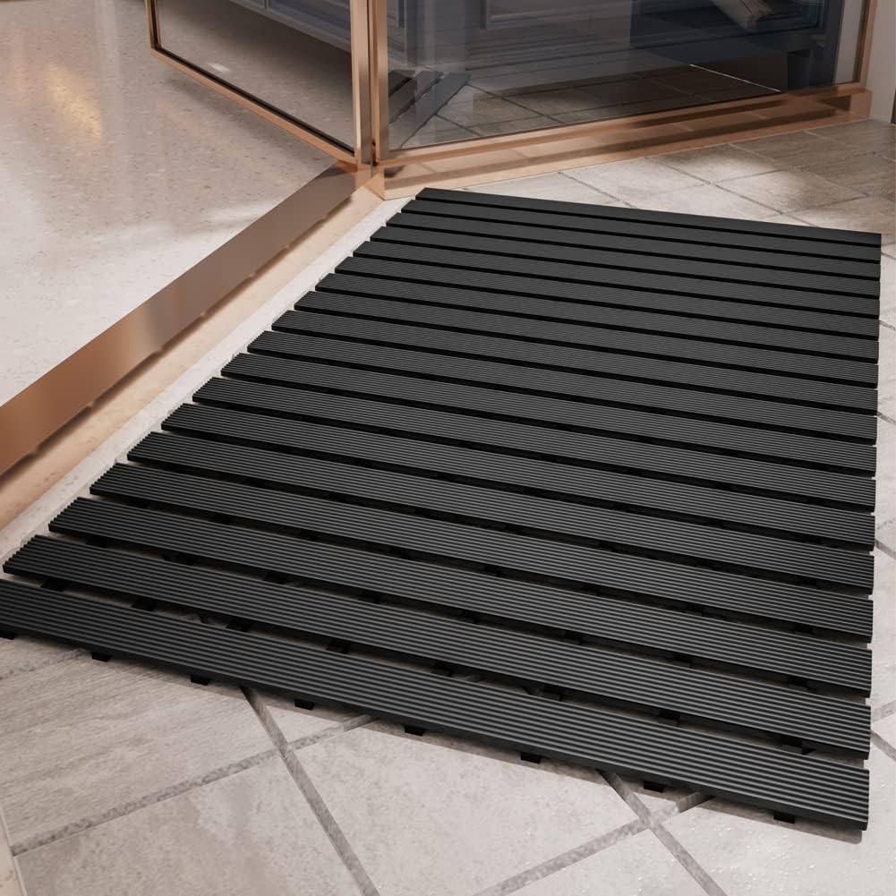 Shower-Mat Non Slip, PADOOR Heavy Duty Bathtub-Mat Curlable Quick Drain Sturdy Bath Tub Mat Without
