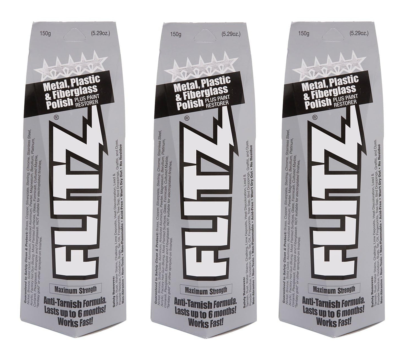 Flitz Multi-Purpose Metal Polish Paste - 5.29oz Tube of USA-Made Chrome Polish - Works on Stainless