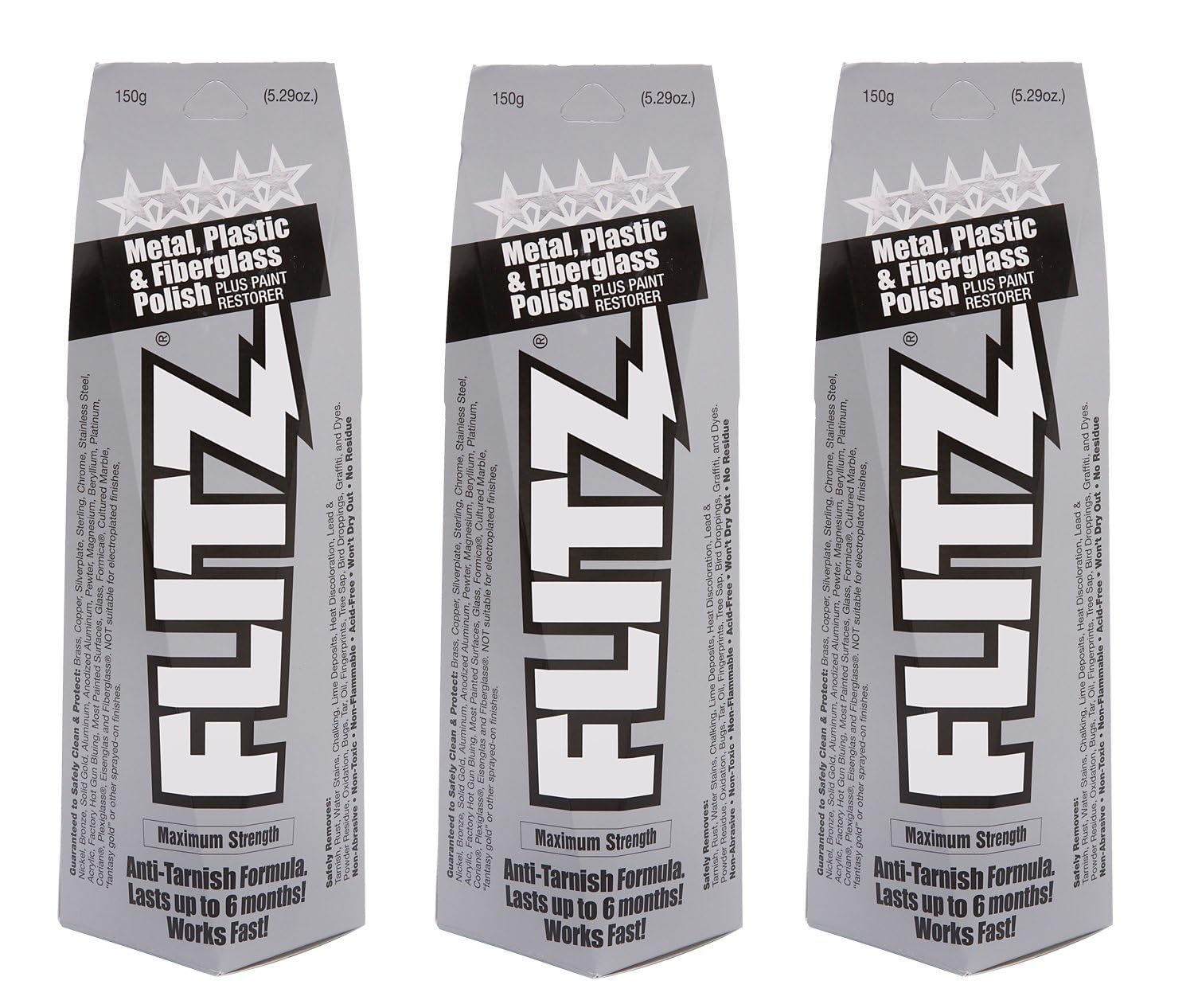 Flitz Multi-Purpose Metal Polish Paste - 5.29oz Tube of USA-Made Chrome Polish - Works on Stainless