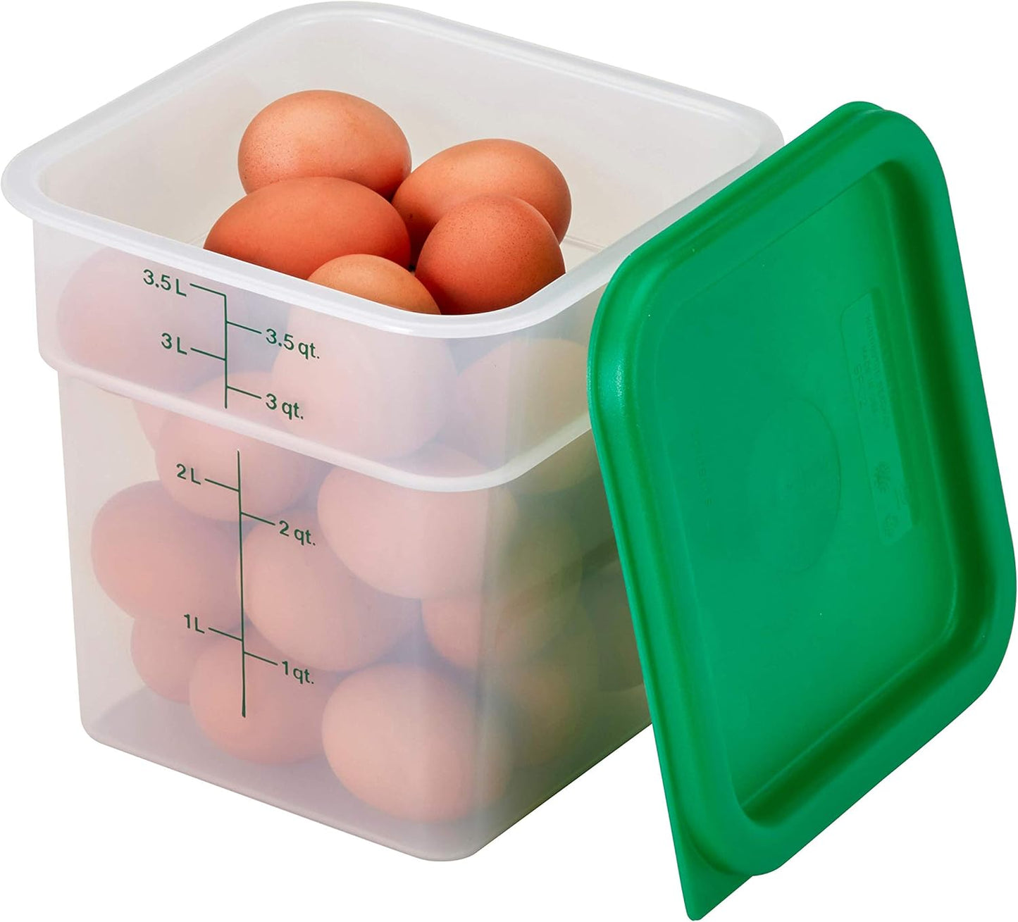 Cambro Food Storage Container (6 Pack) - Classic Series Square - 4 QT (Quart) - Commercial Grade