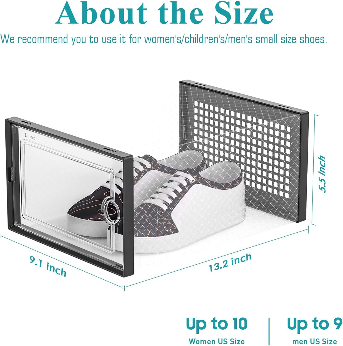 Kuject Large Shoe Organizers Storage Boxes for Closet, 12 Pack Clear Plastic Stackable Storage Bins