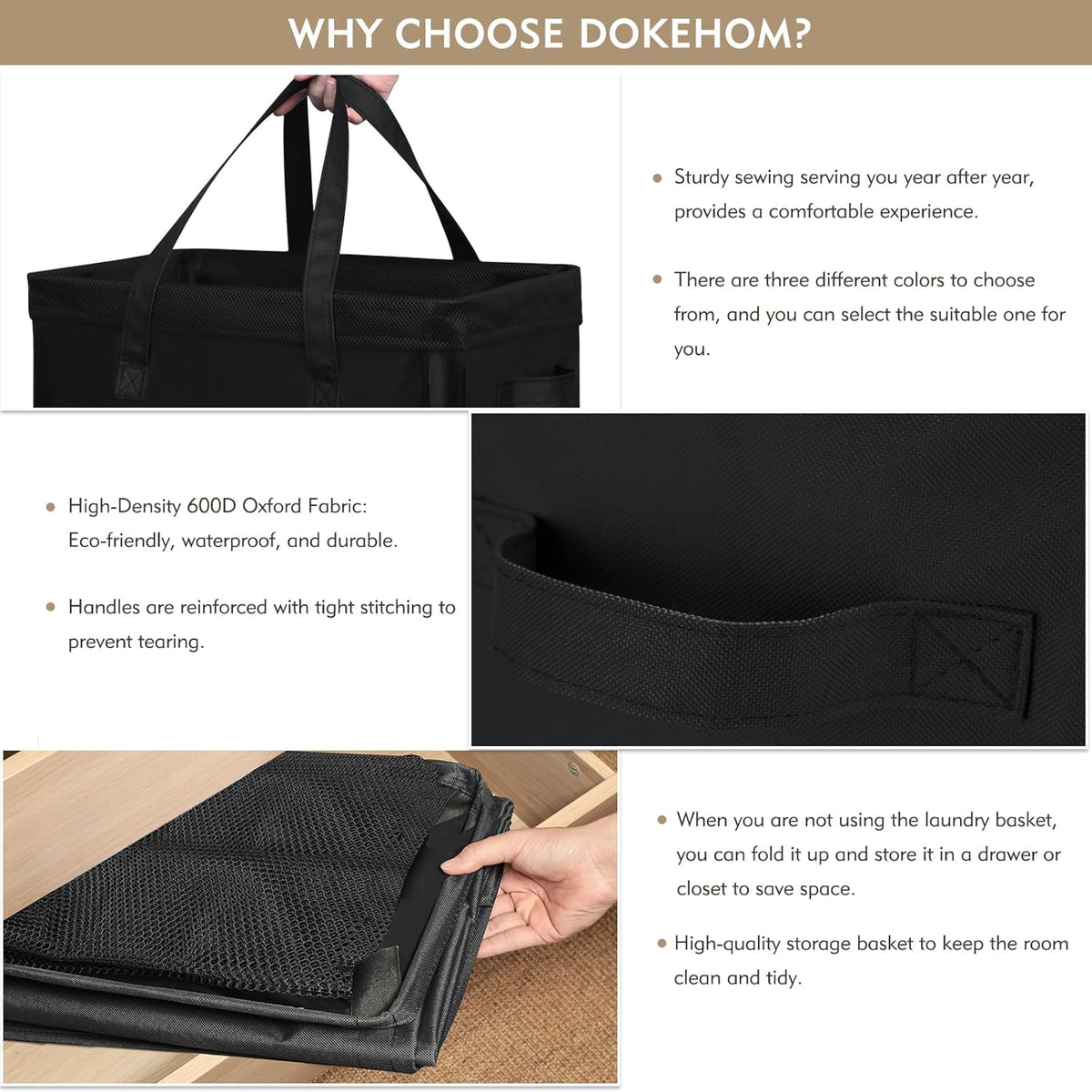 DOKEHOM 90L X-Large Laundry Basket with Removable Wash Bag on Wheels, Collapsible Rolling Laundry