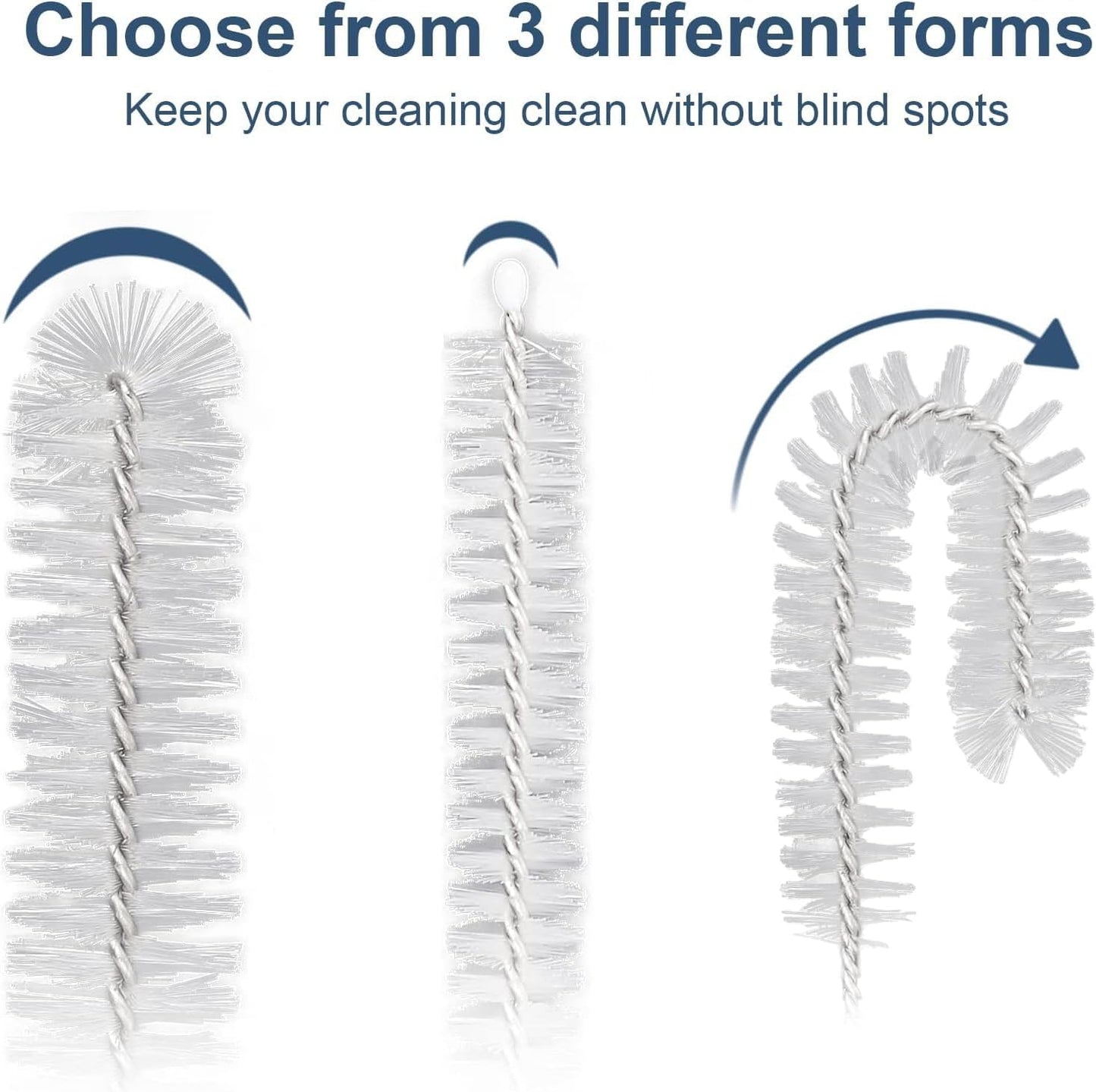 Straw Cleaner Brush Set, 12-Piece 11.8 Inch Long Botthle Cleaning Brush, Nylon Tube Brush Kit for