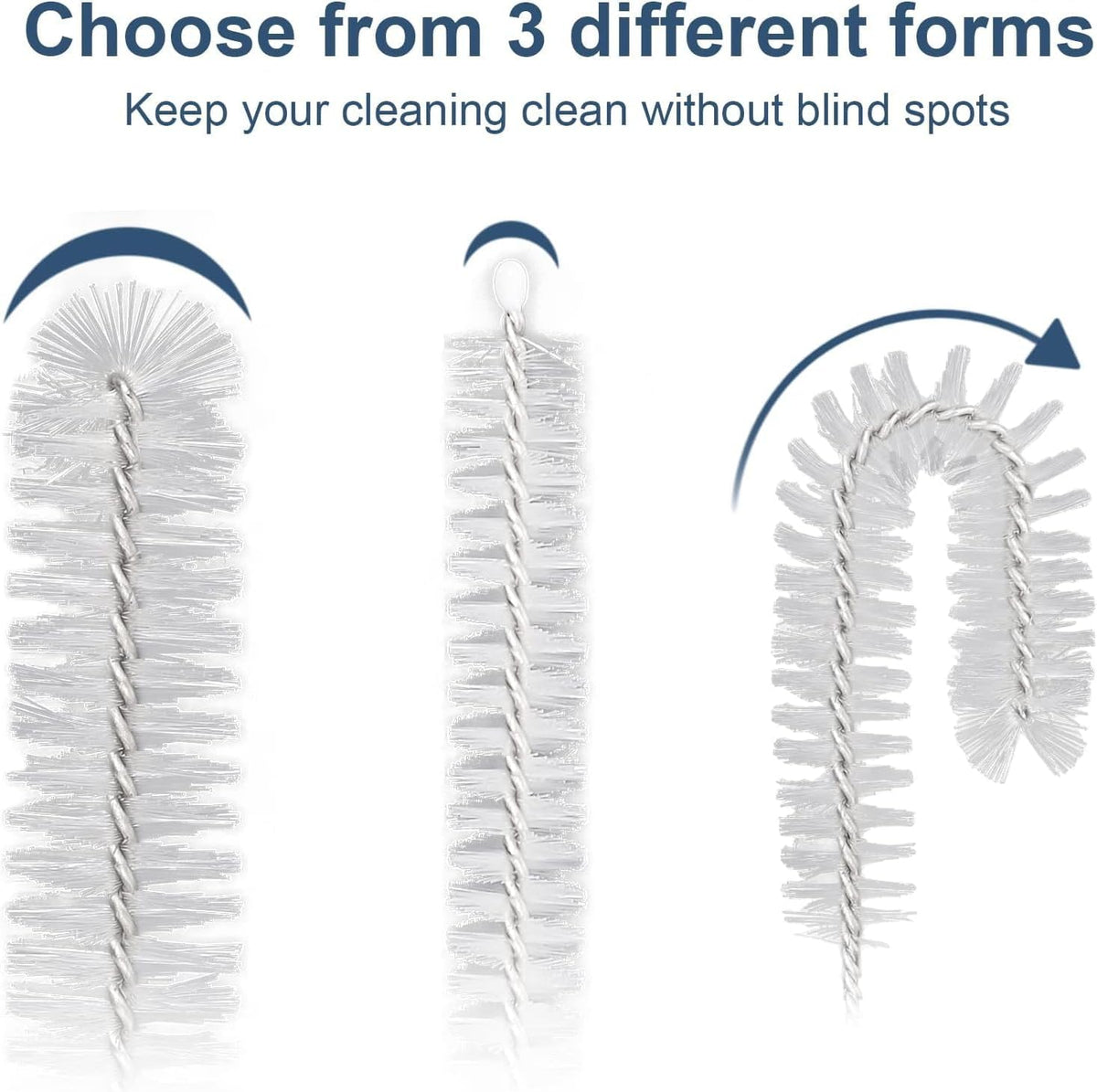 Straw Cleaner Brush Set, 12-Piece 11.8 Inch Long Botthle Cleaning Brush, Nylon Tube Brush Kit for