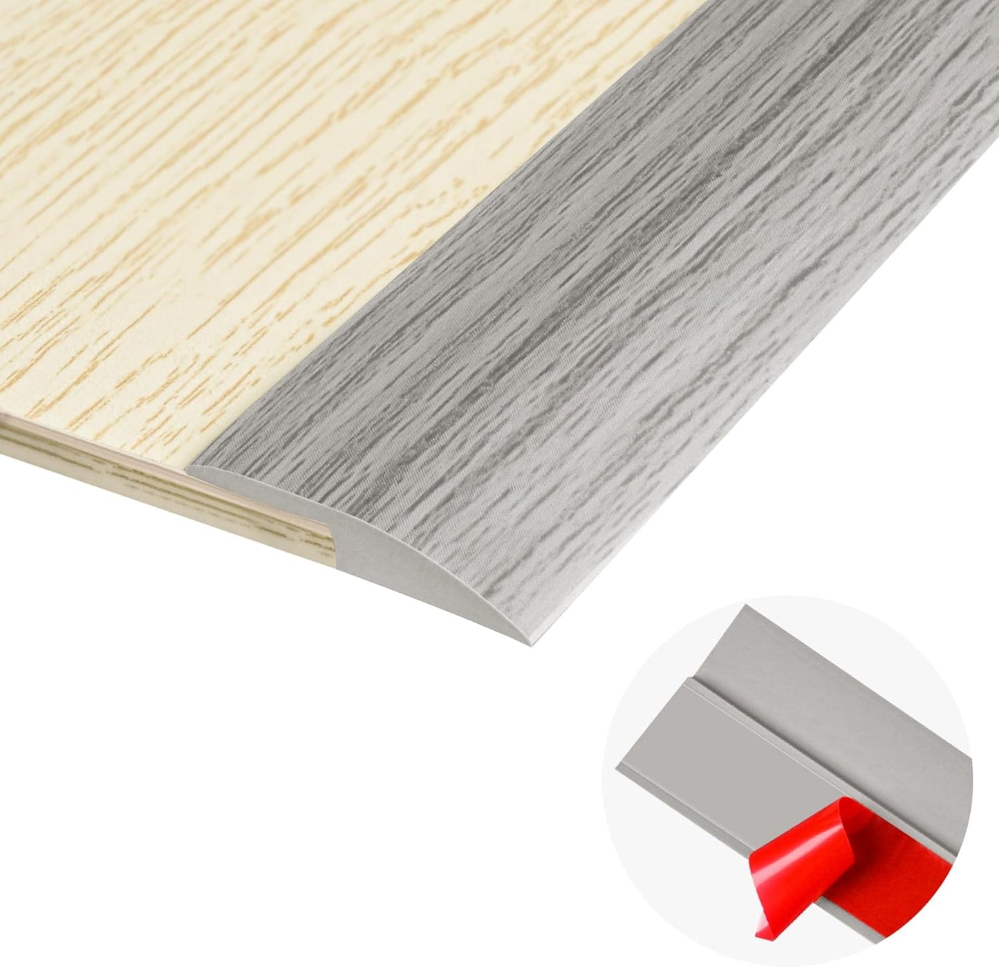 3.3Ft Carpet Floor Transition Strip, Self Adhesive Floor Edging Trim Strip, PVC Threshold Cover for