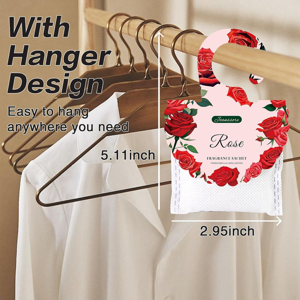 15 Packs Rose Scented Sachets Bag for Drawers and Closets, Air Freshener for Home Fragrance Sachet