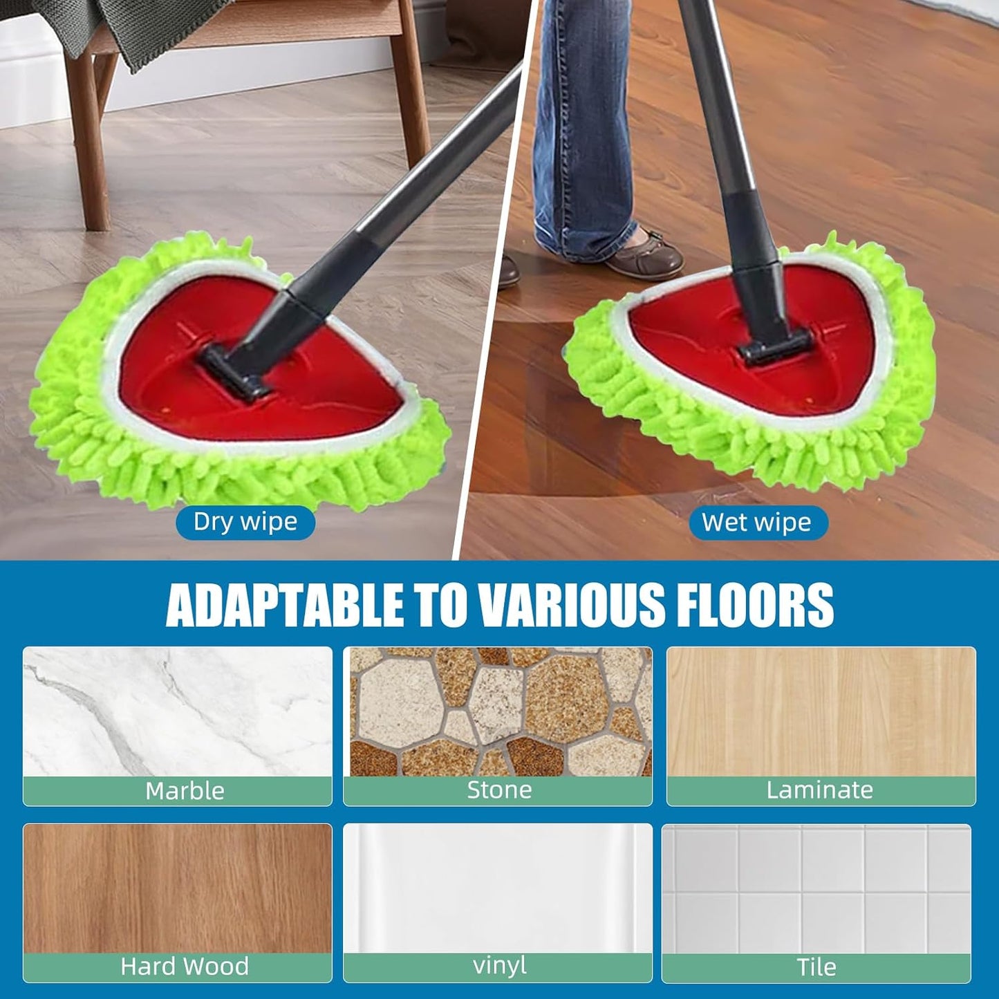 Mop Heads Replacements Compatible with Ocedar RinseClean 2-Tank System 3 Pack Spin Mops Refill