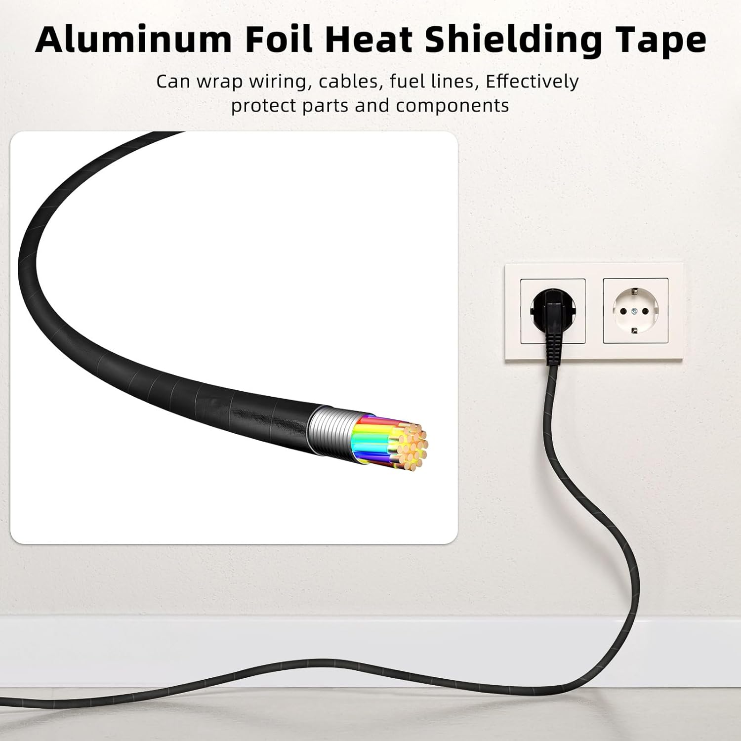 Zonon 2 Rolls Aluminum Foil Tape Heat Shield Tape Barrier Adhesive Reflective Fiberglass Thermal