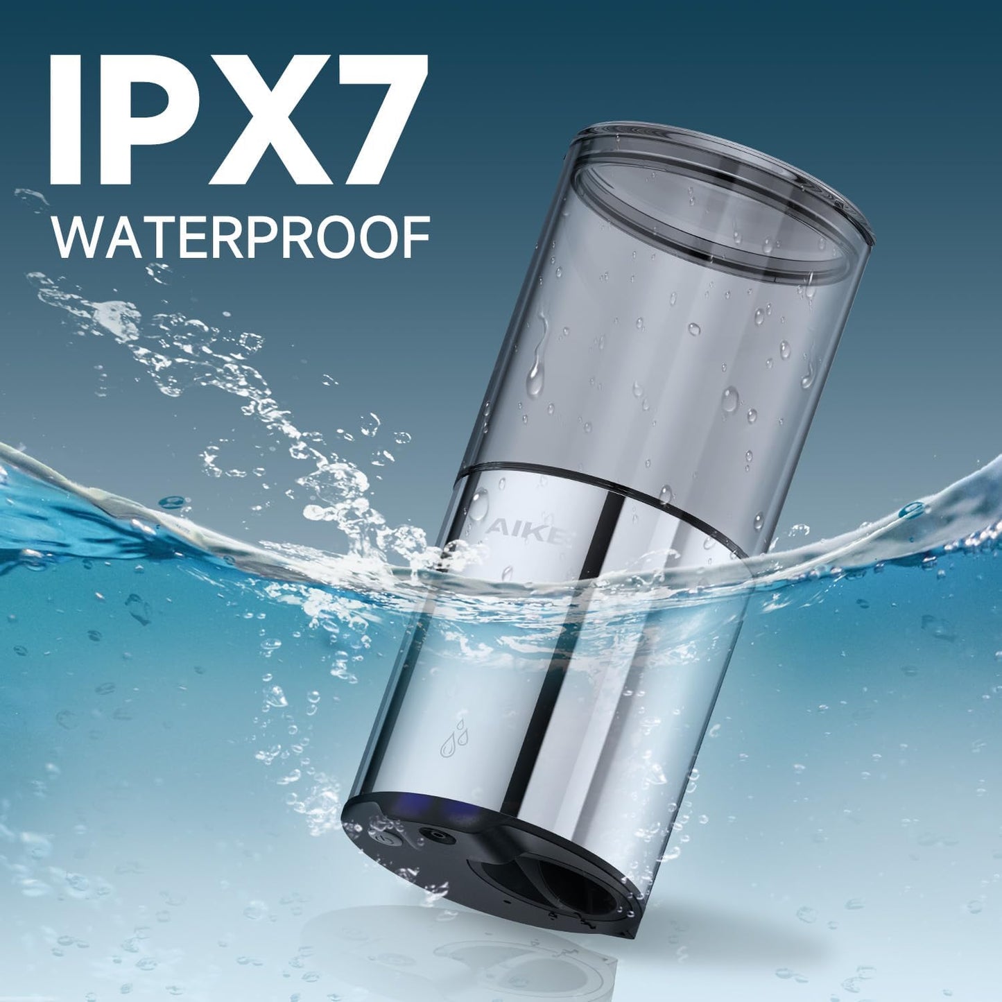 AIKE Automatic Soap Dispenser Wall Mounted for Kitchen and Bathroom, IPX7 Waterproof with Polished