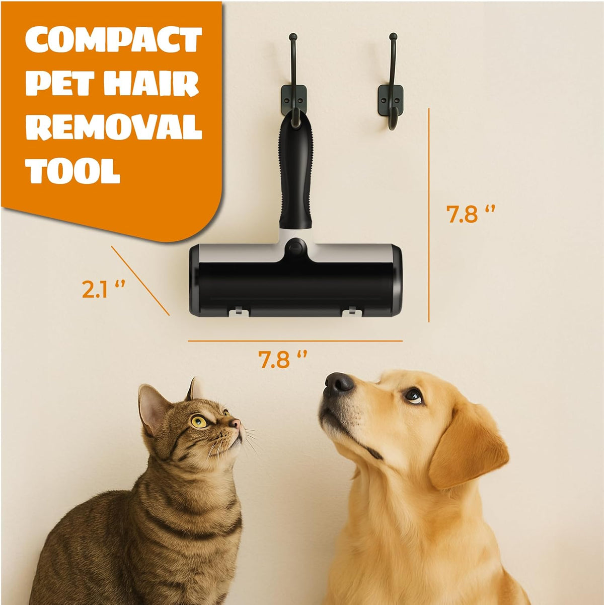 Pet Hair Remover with Fur Collector - Easy to Use Pet Hair Removal Tool - Cat & Dog Hair Remover