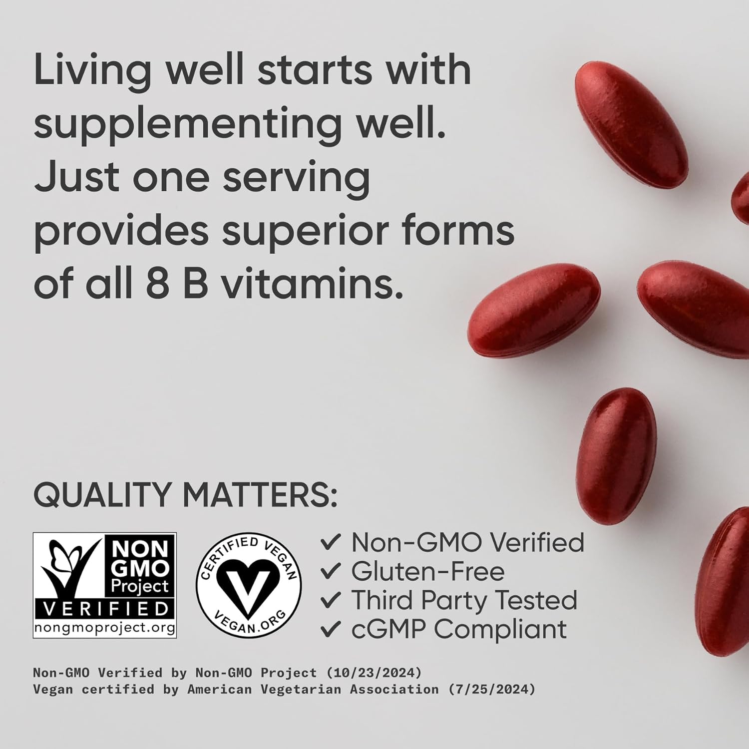 Sports Research® Vitamin B-Complex - Full Spectrum of B Vitamins with Methylated B12 & Folate
