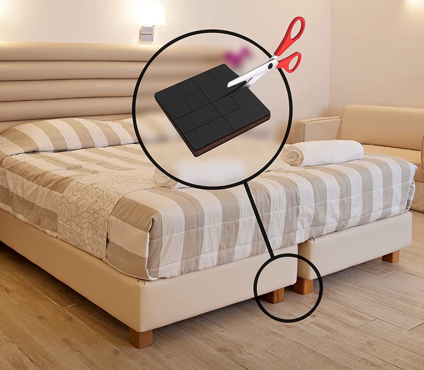 GorillaPads Non Slip Furniture Pads/Floor Grippers (Set of 8 Non Skid Floor Protectors) Pre-Scored