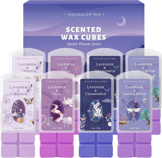 SCENTORINI Wax Melts, Wax Cubes Strong Scent, Long Lasting Lavender Scented for Sleep, Wax Melts