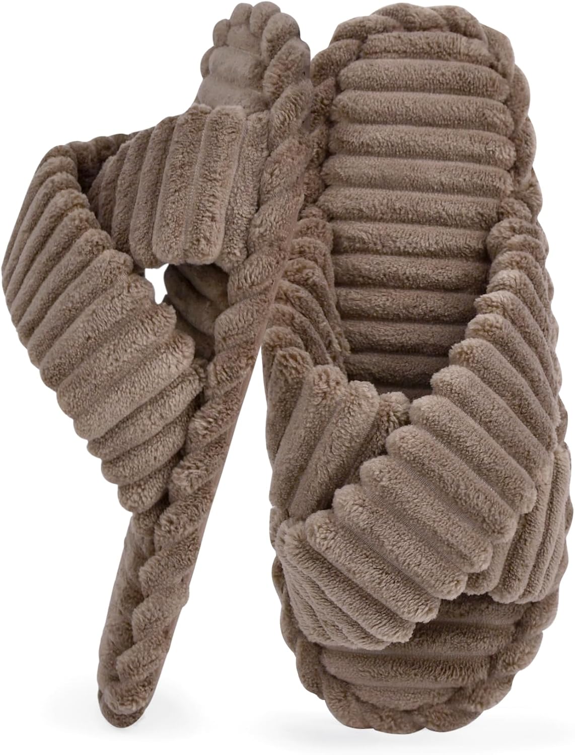ZOORON Women's Cozy Slippers Crossbands & Durable Foam - Soft Plush Lined Non-Slip Indoor Outdoor